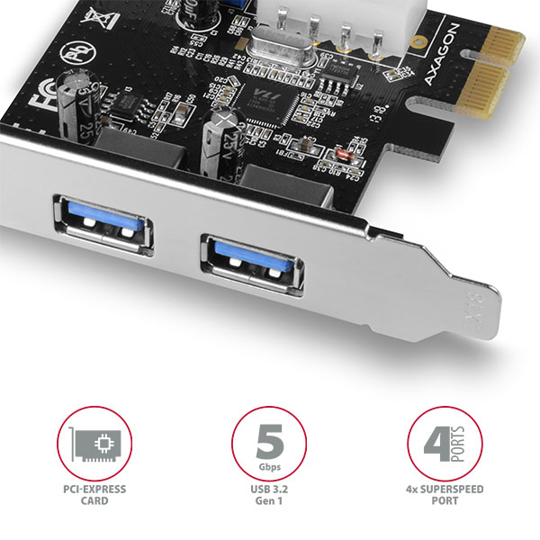 Axagon PCEU-232VL interface cards/adapter Internal USB 3.2 Gen 1 (3.1 Gen 1) – image 2