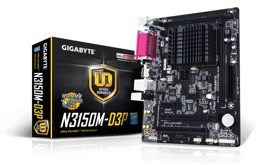 GIGABYTE N3150M-D3P NA (integrated CPU) micro ATX – image 1
