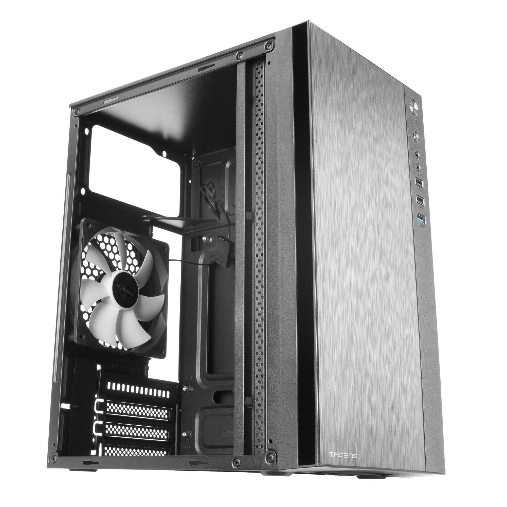 Tacens Anima ACX Mini Tower Micro ATX PC Case Brushed Aluminium Front – image 6
