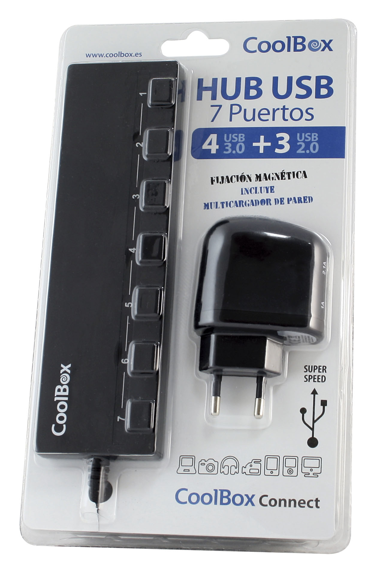 CoolBox COO-UPH356A interface hub 5000 Mbit/s Black – image 2