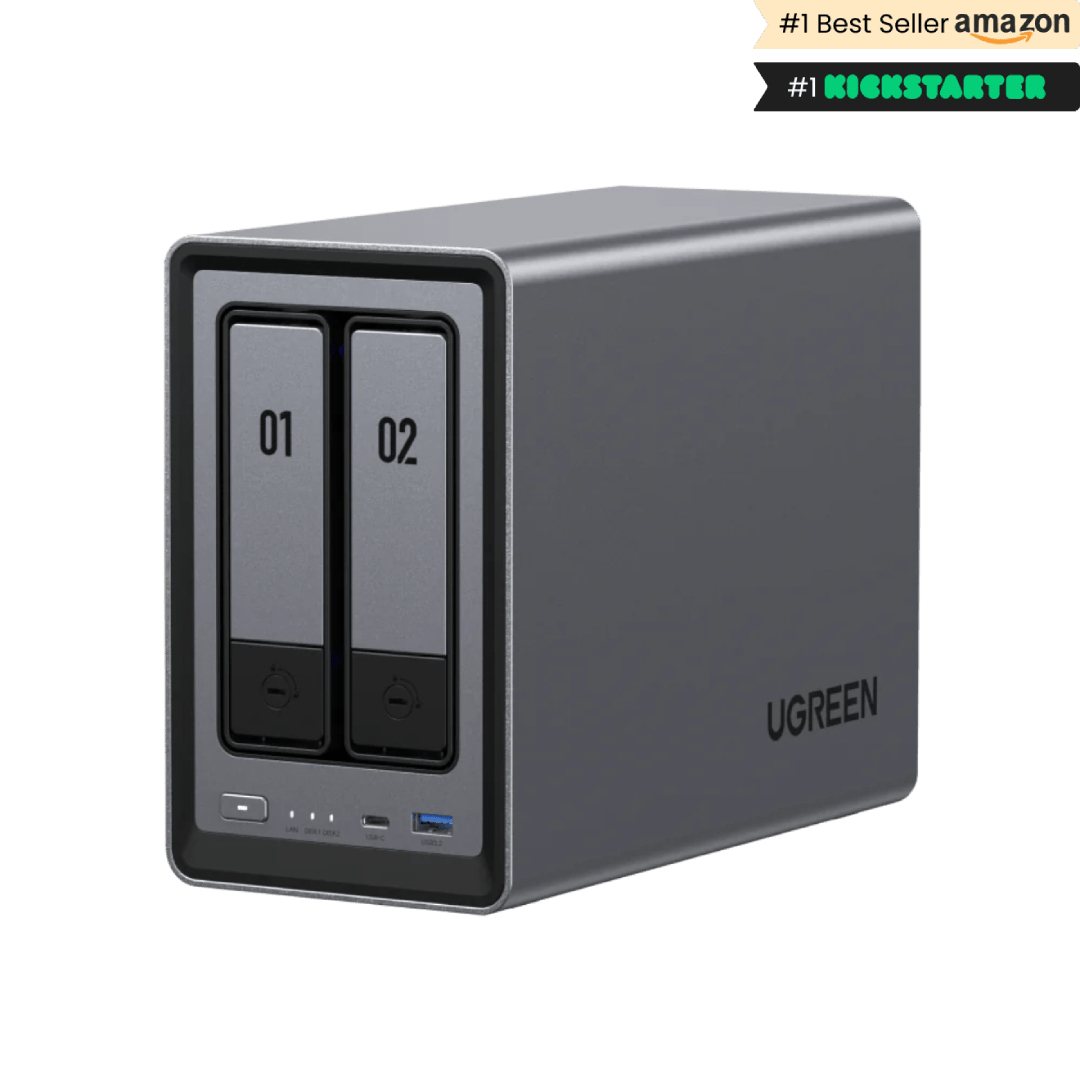 Ugreen NASync DXP2800 NAS System 2-Bay Compatta Intel N N100 8 GB DDR5 0 TB UGOS Pro Nero