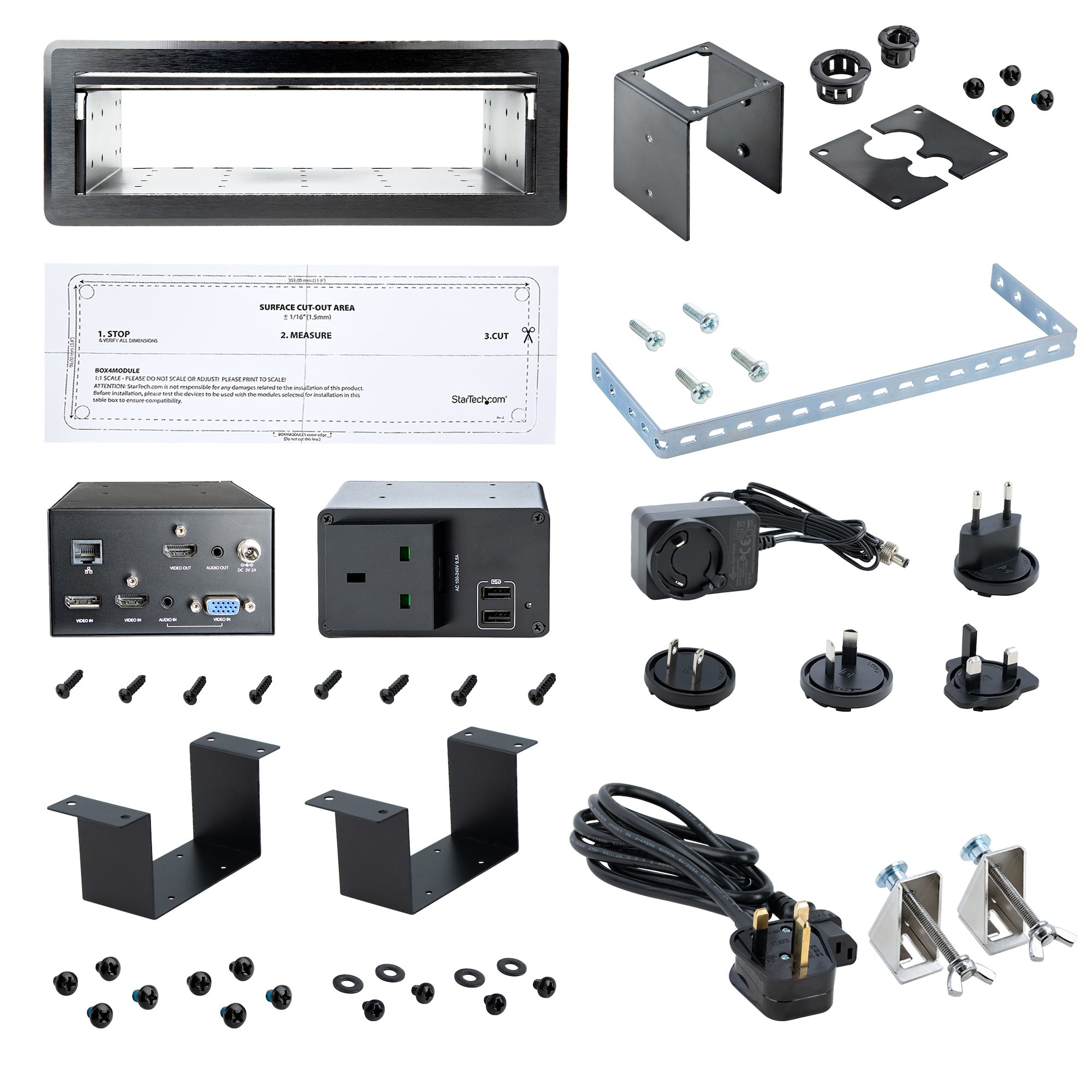 StarTech.com Conference Table Box for AV Connectivity & Power/Charging - 4K HDMI output with HDMI, DP, & VGA Inputs, GbE, Audio - Charging Station w/ 2x USB-A & – image 7