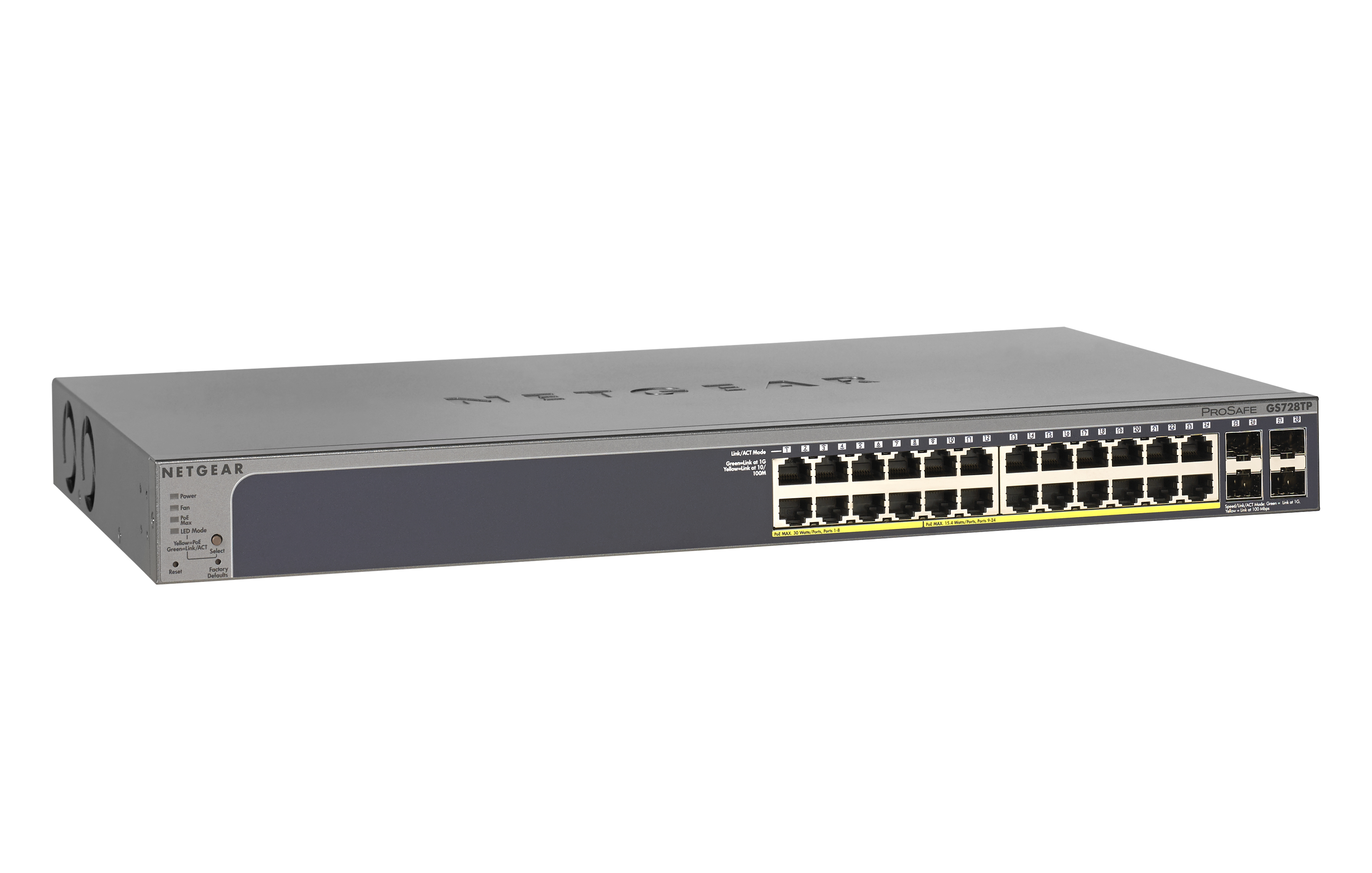 NETGEAR GS728TP Managed L2+/L3 Gigabit Ethernet (10/100/1000) Power over Ethernet (PoE) Grey