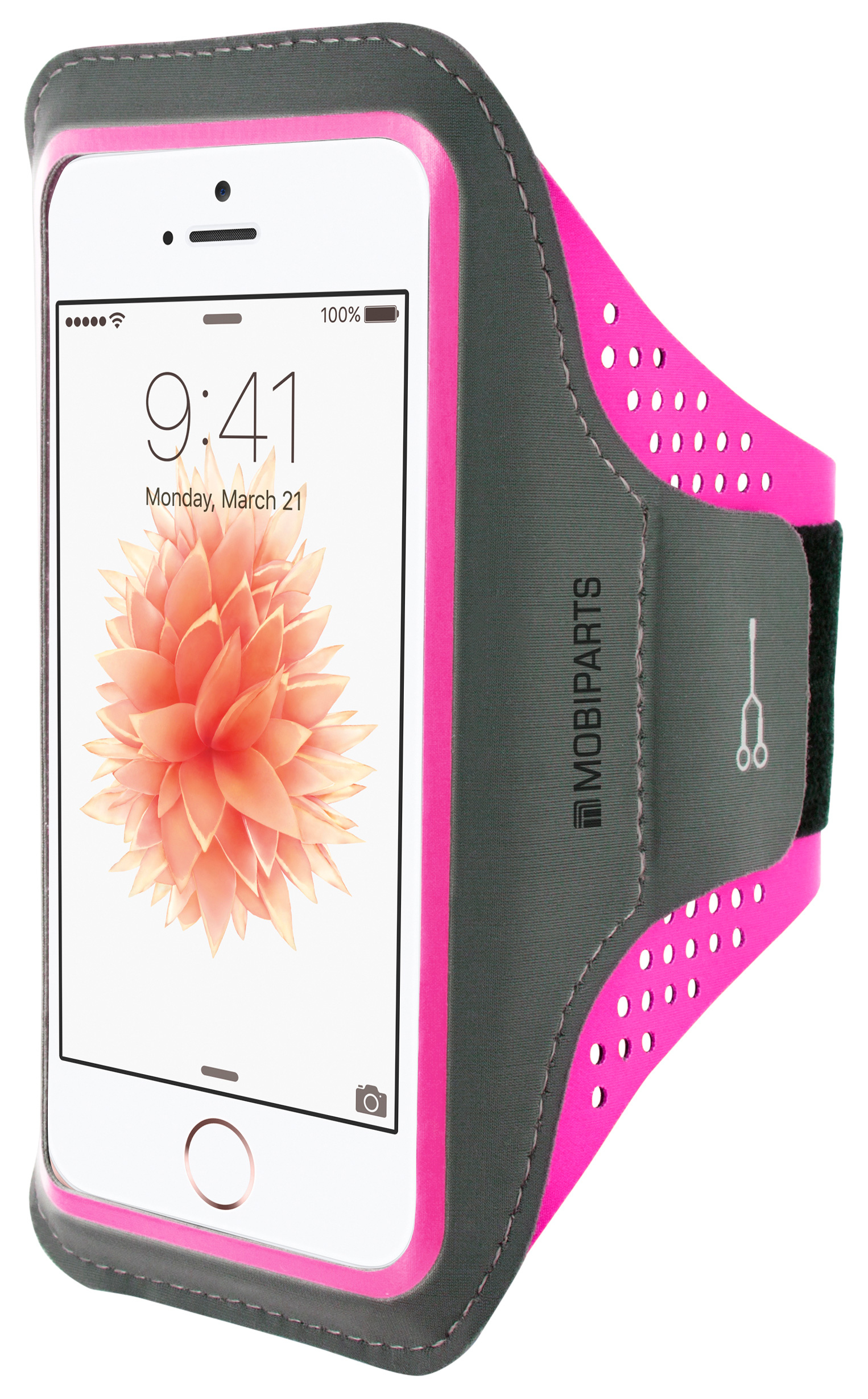 Mobiparts Comfort Fit Sport Armband Apple iPhone 5, iPhone 5S, iPhone SE Neon Pink