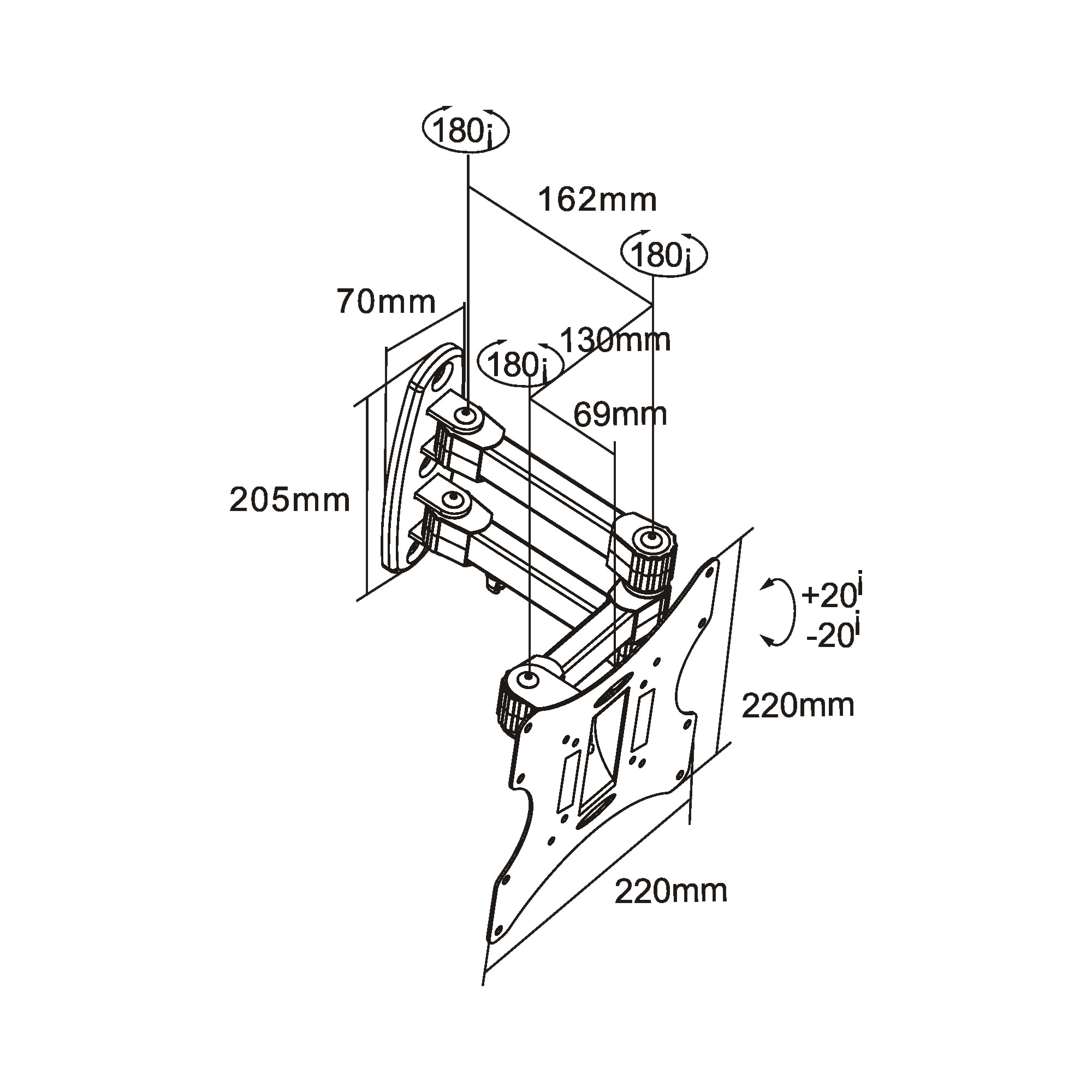 InLine Wall Bracket for TFT / LED / Plasma 58 – image 2