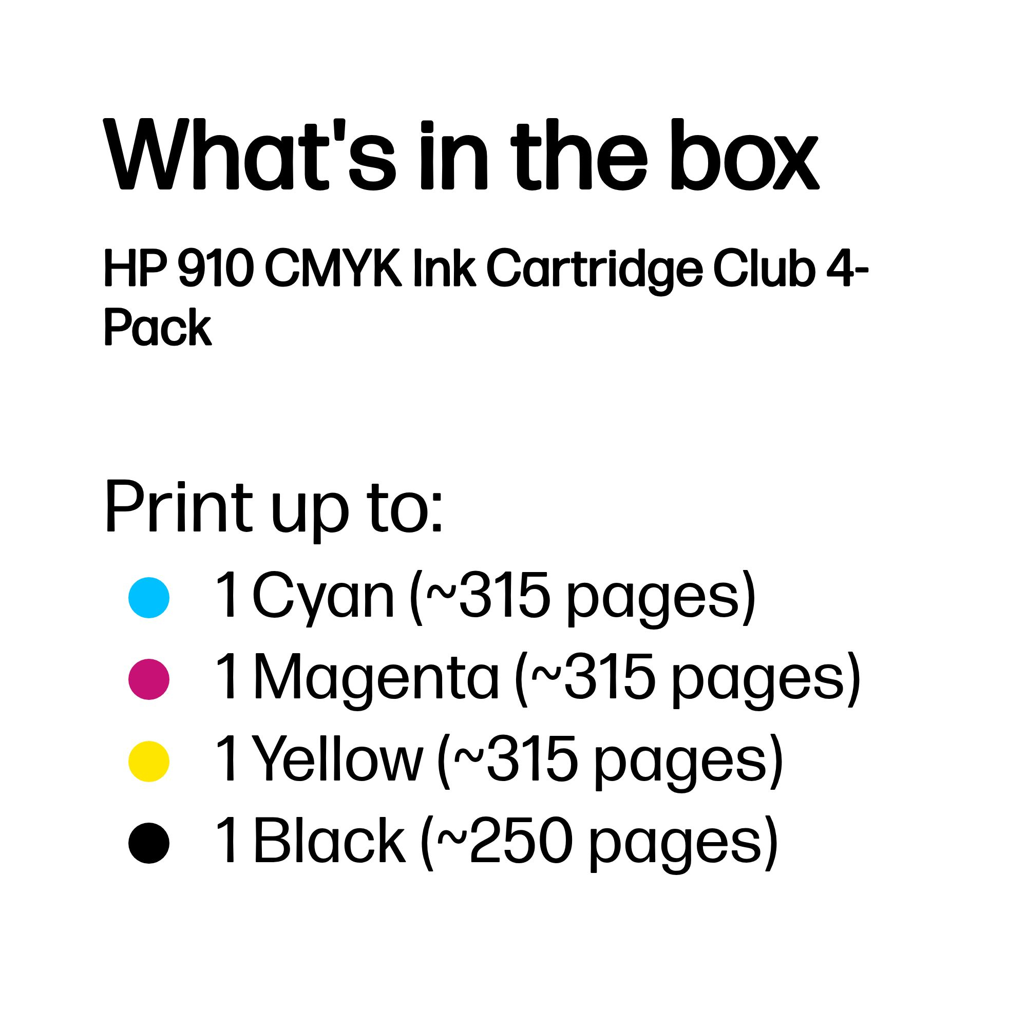 HP 910 CMYK Ink Cartridge Club 4-Pack – image 7