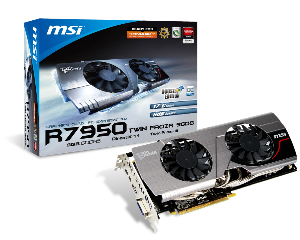 MSI V276-044R graphics card AMD Radeon HD7950 3 GB GDDR5
