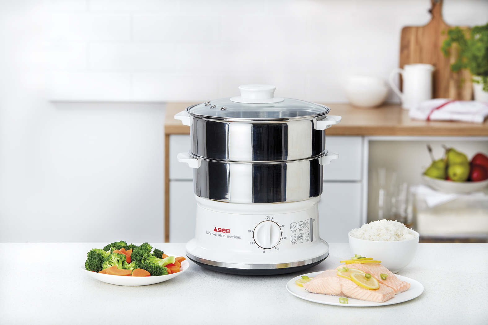 Tefal VC1451 steam cooker 2 basket(s) Countertop Stainless steel, White – image 5