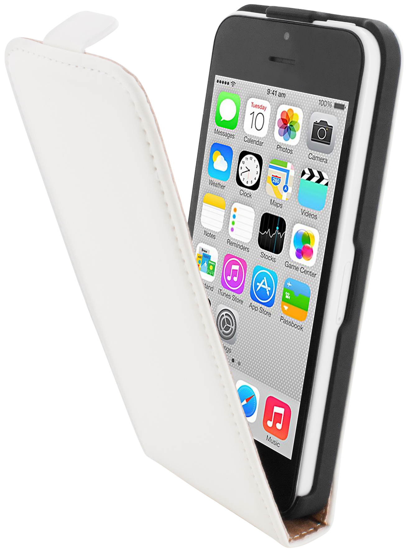 Mobiparts Premium Flip Case Apple iPhone 5C White – image 1