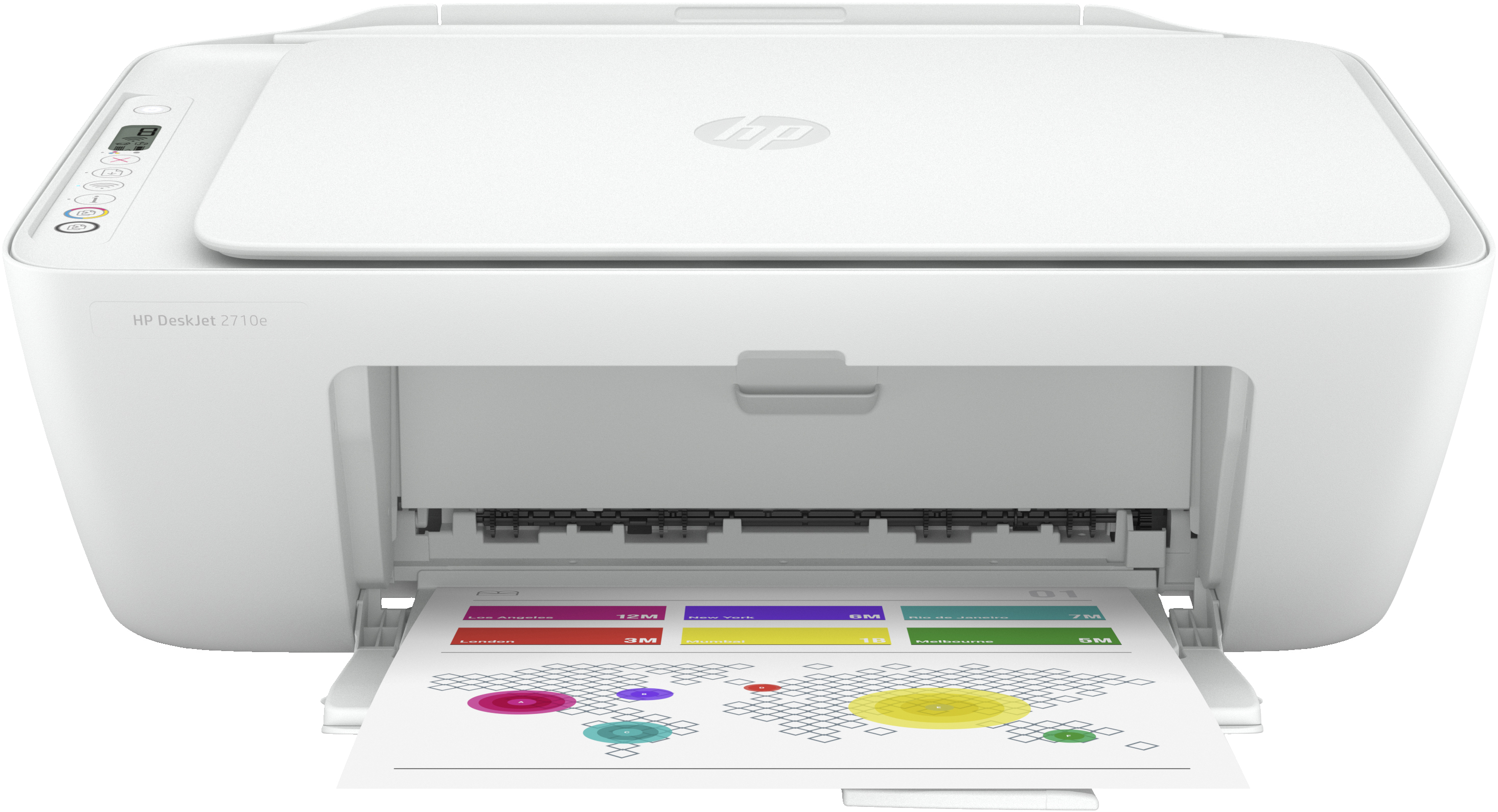 HP DeskJet HP 2710e Allt-i-ett-skrivare, Färg, Skrivare för Hemma, Skriv ut, kopiera, skanna, Trådlöst; HP+; HP Instant Ink-kompatibel; Skriv ut från smarttelefon eller platta
