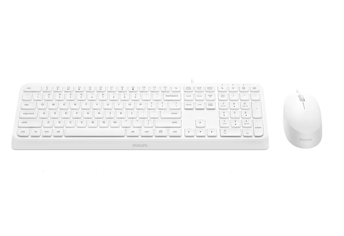 Philips 2000 series SPT6207W/01 keyboard Mouse included Universal USB QWERTY English White – image 3