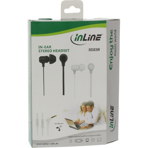 InLine 55353W headphones/headset Wired In-ear White – image 3