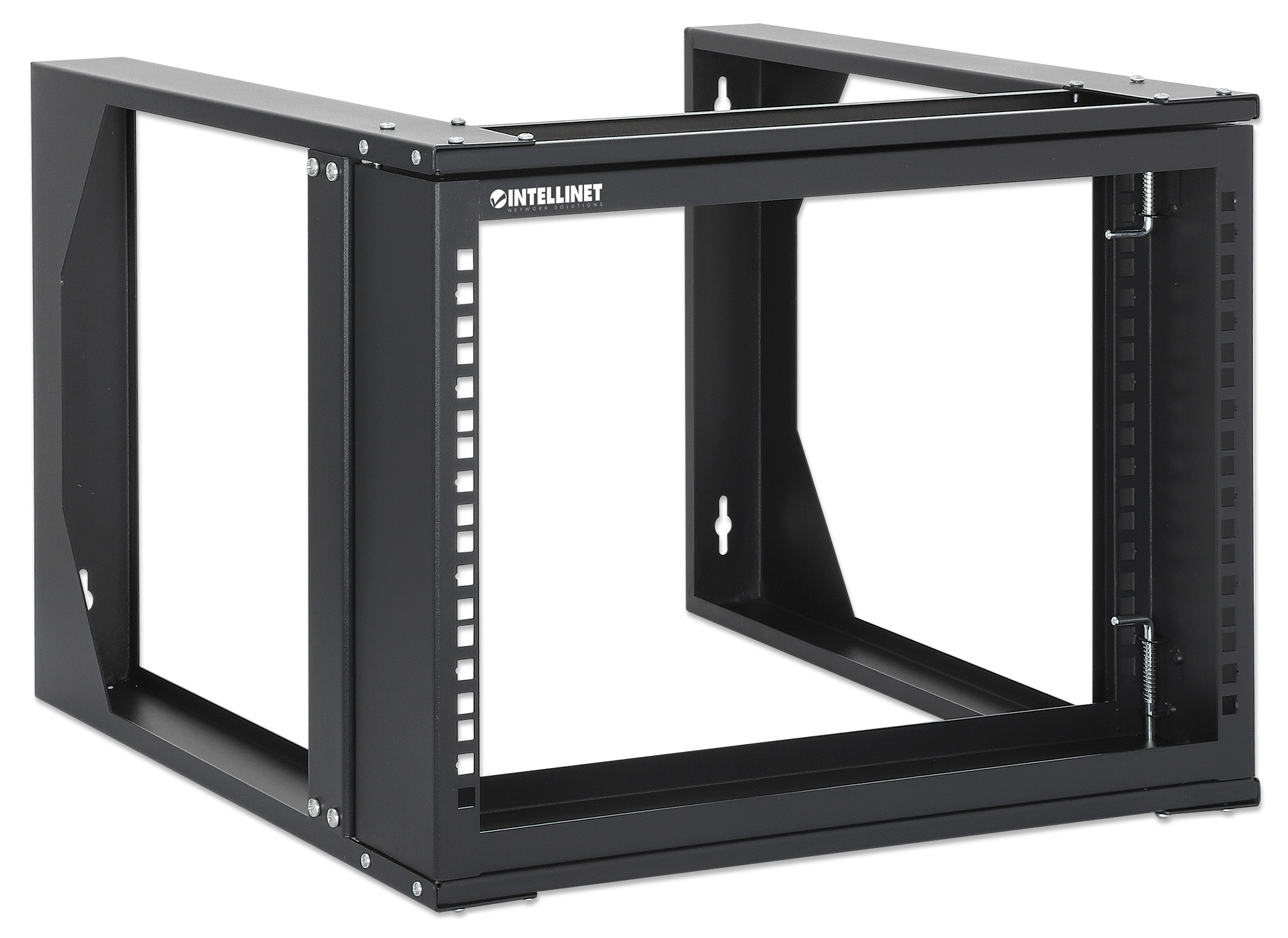 Intellinet 19" Wall Mount Open Frame Network Rack, 6U, Front-hinged Swing Frame Flat Pack, 2-Post – image 2