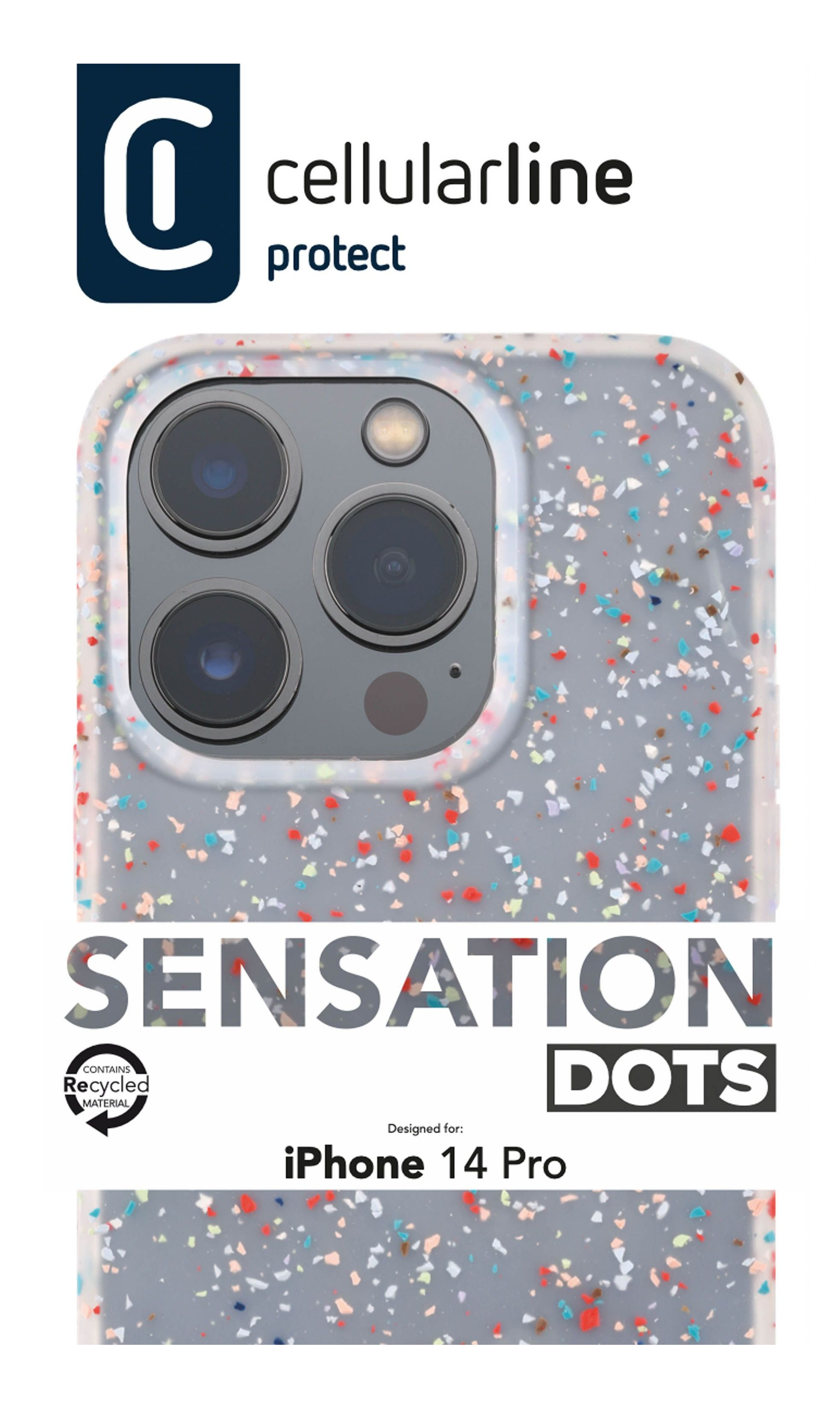 Cellularline Sensation Dots - iPhone 14 Pro Semi-transparent soft-touch silicone case with speckled effect – image 4