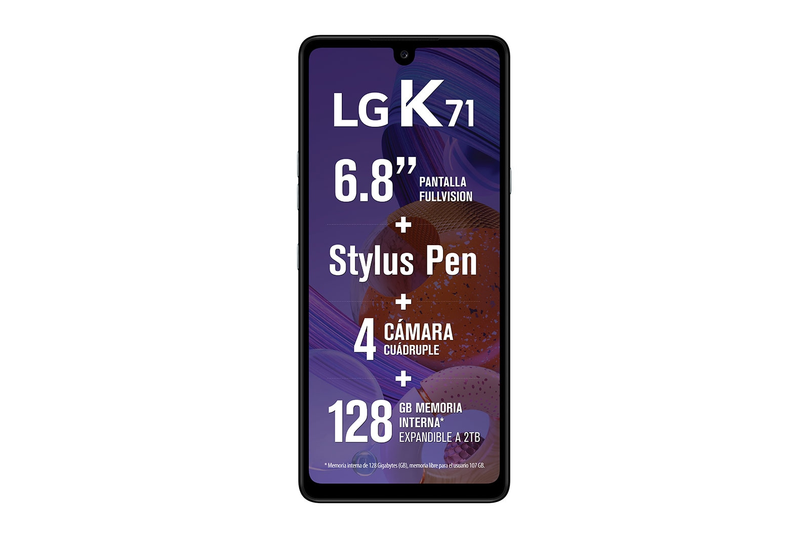 LG K71 17.3 cm (6.8") Android 10 4G 4 GB 128 GB 4000 mAh White