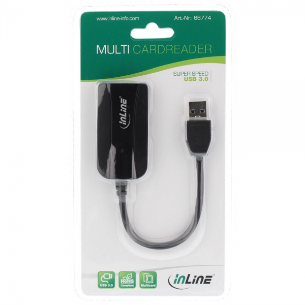 InLine 66774 card reader USB 3.2 Gen 1 (3.1 Gen 1) Black