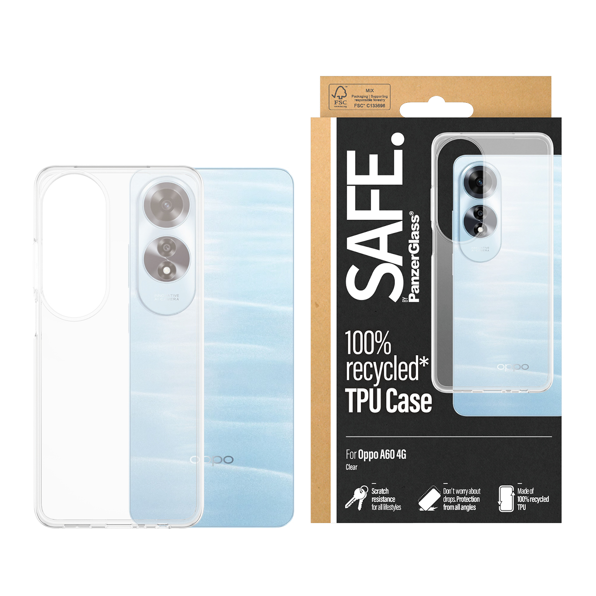 PanzerGlass SAFE. by PanzerGlass® TPU Case Transparent Oppo A60 4G – image 2