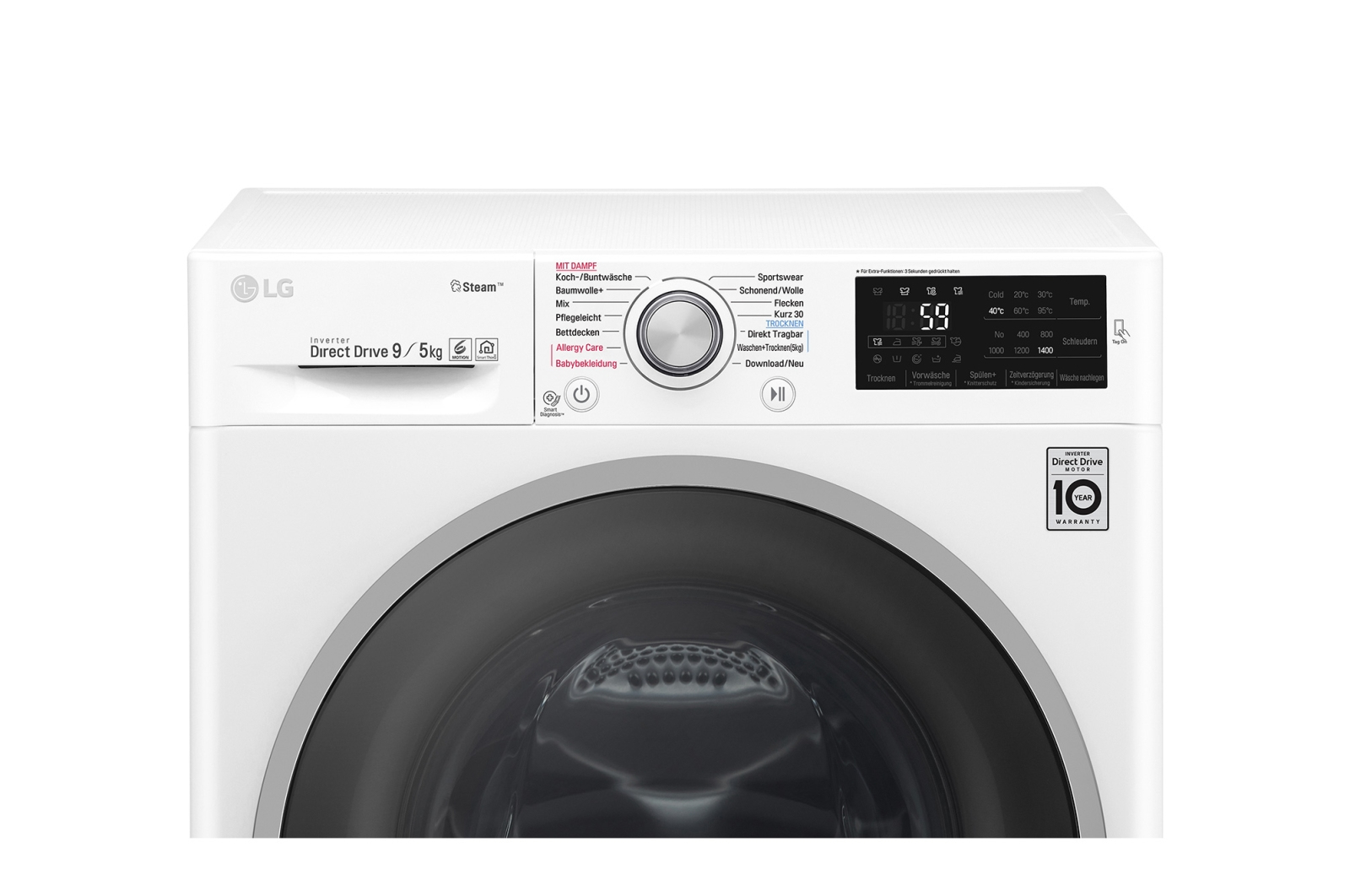 LG F14WD95TS1 washer dryer Freestanding Front-load Black, White – image 4