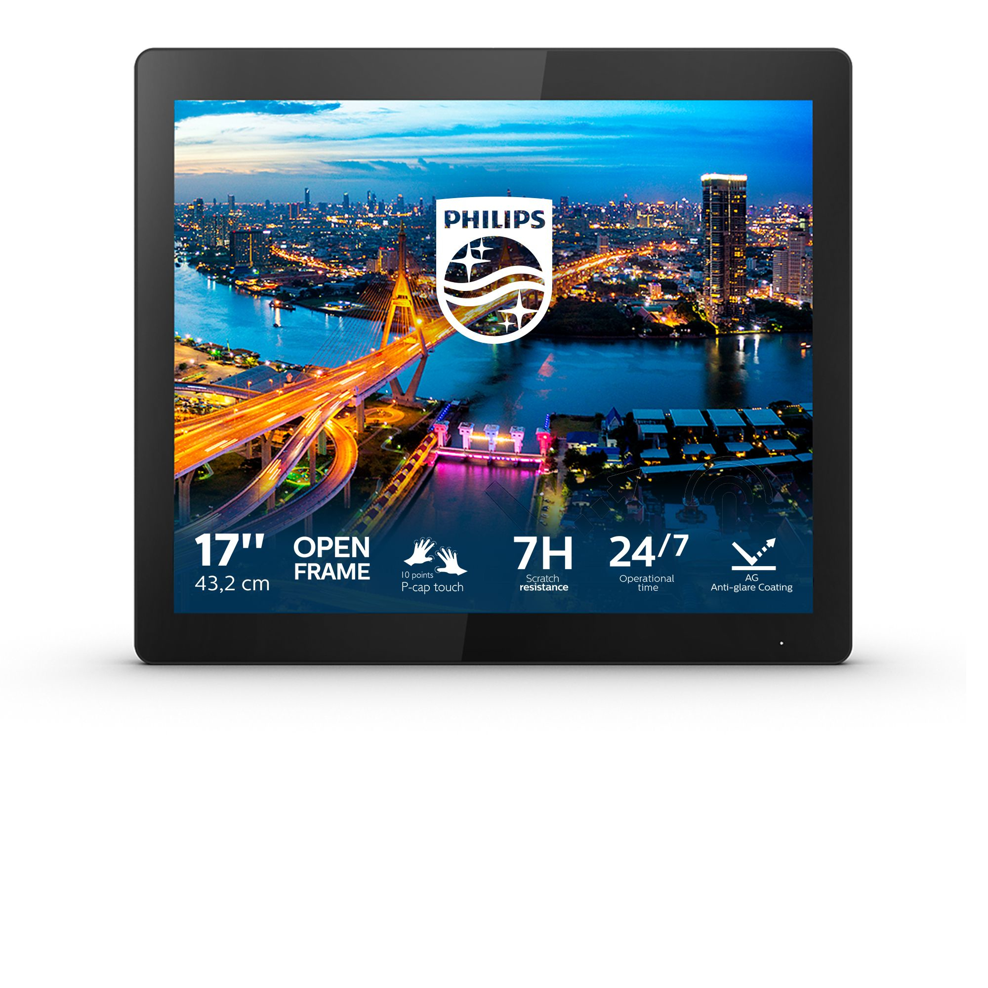 Open Frame monitor capacitivo a 10 punti. 17 formato 5:4 risoluzione 1280X1024. IP65 - Miniatura 2