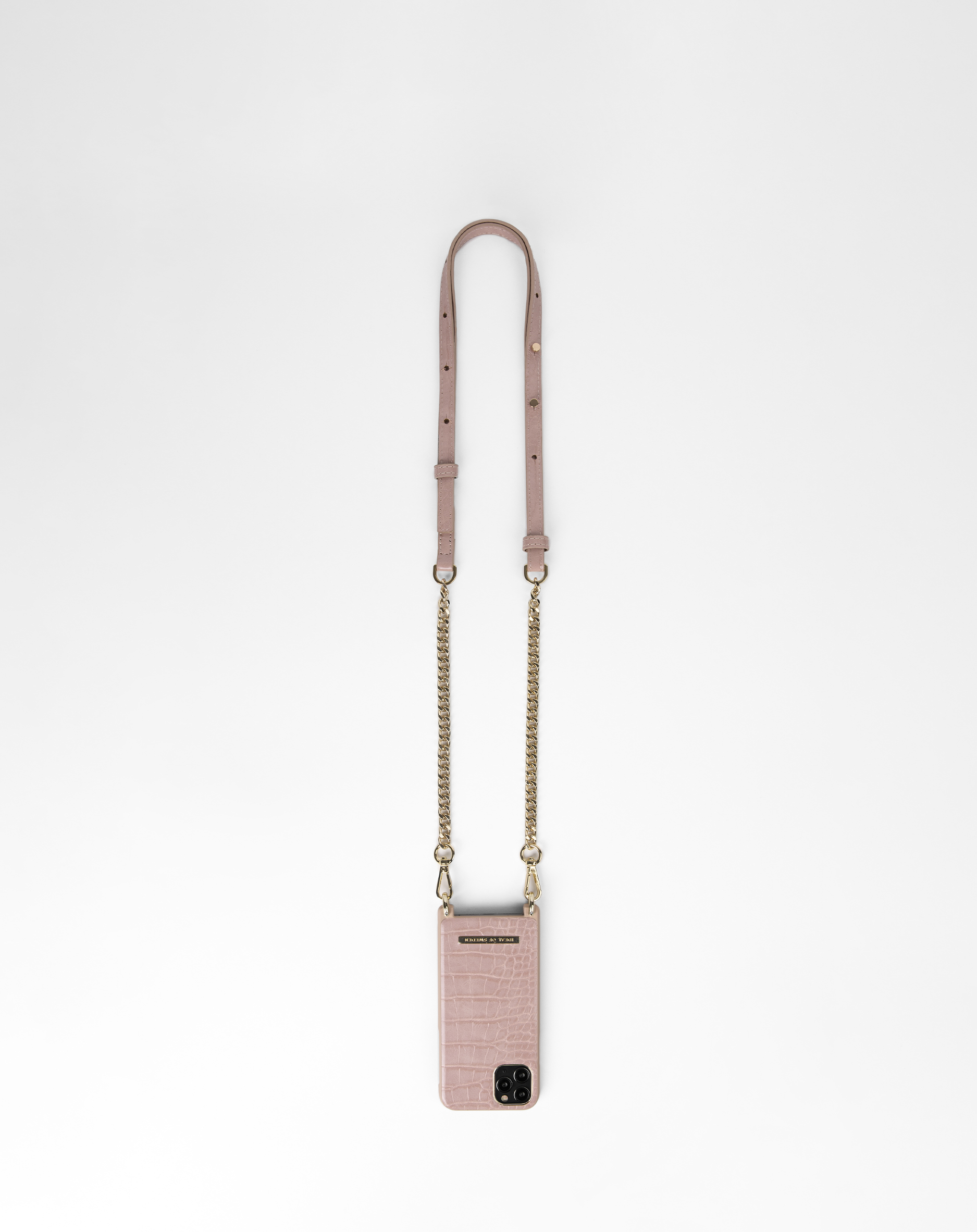 iDeal of Sweden Necklace Case iPhone 11P/XS/X Misty Rose Croco – image 1