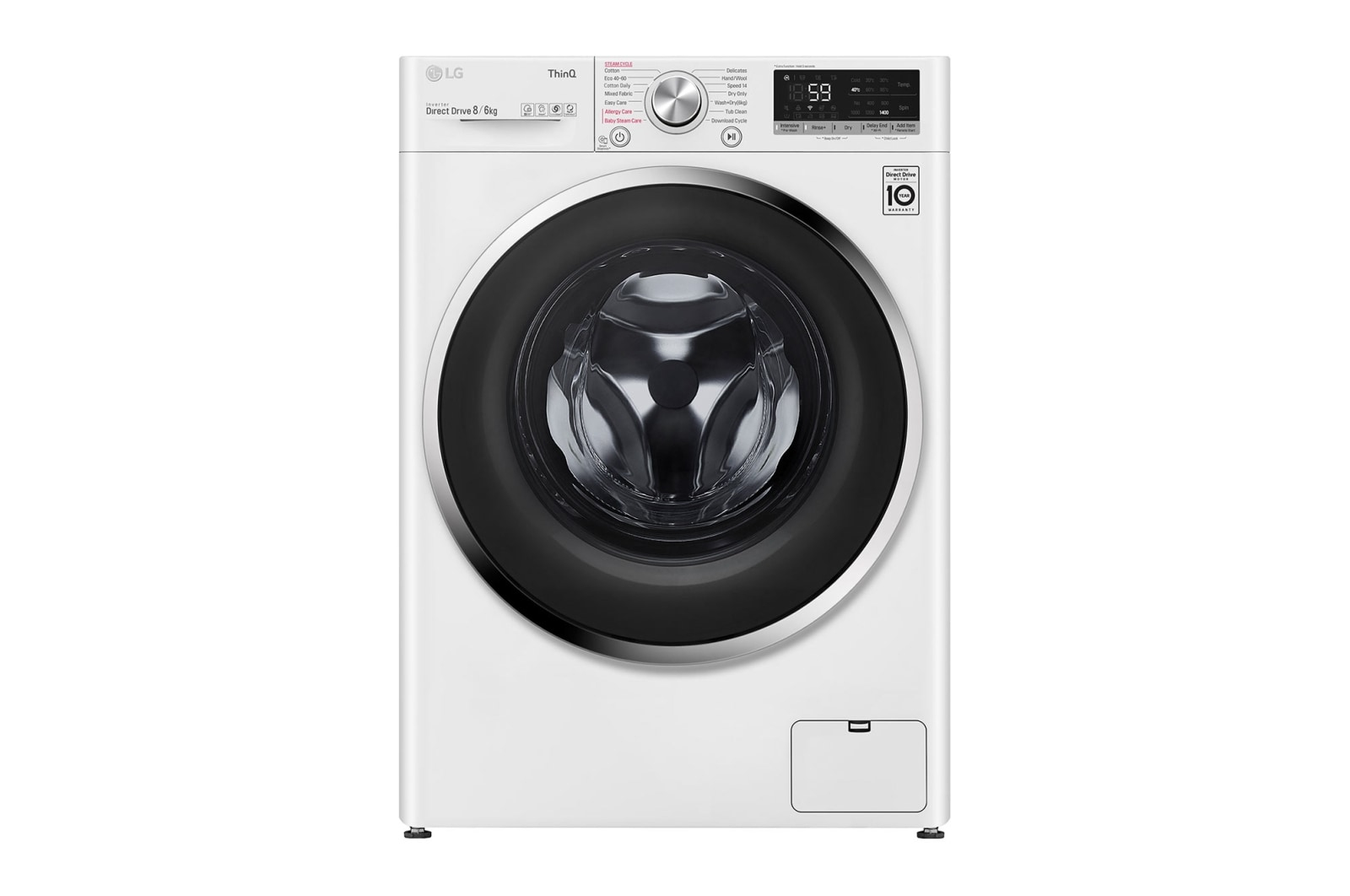 LG F4DV508S2WE washer dryer Freestanding Front-load White
