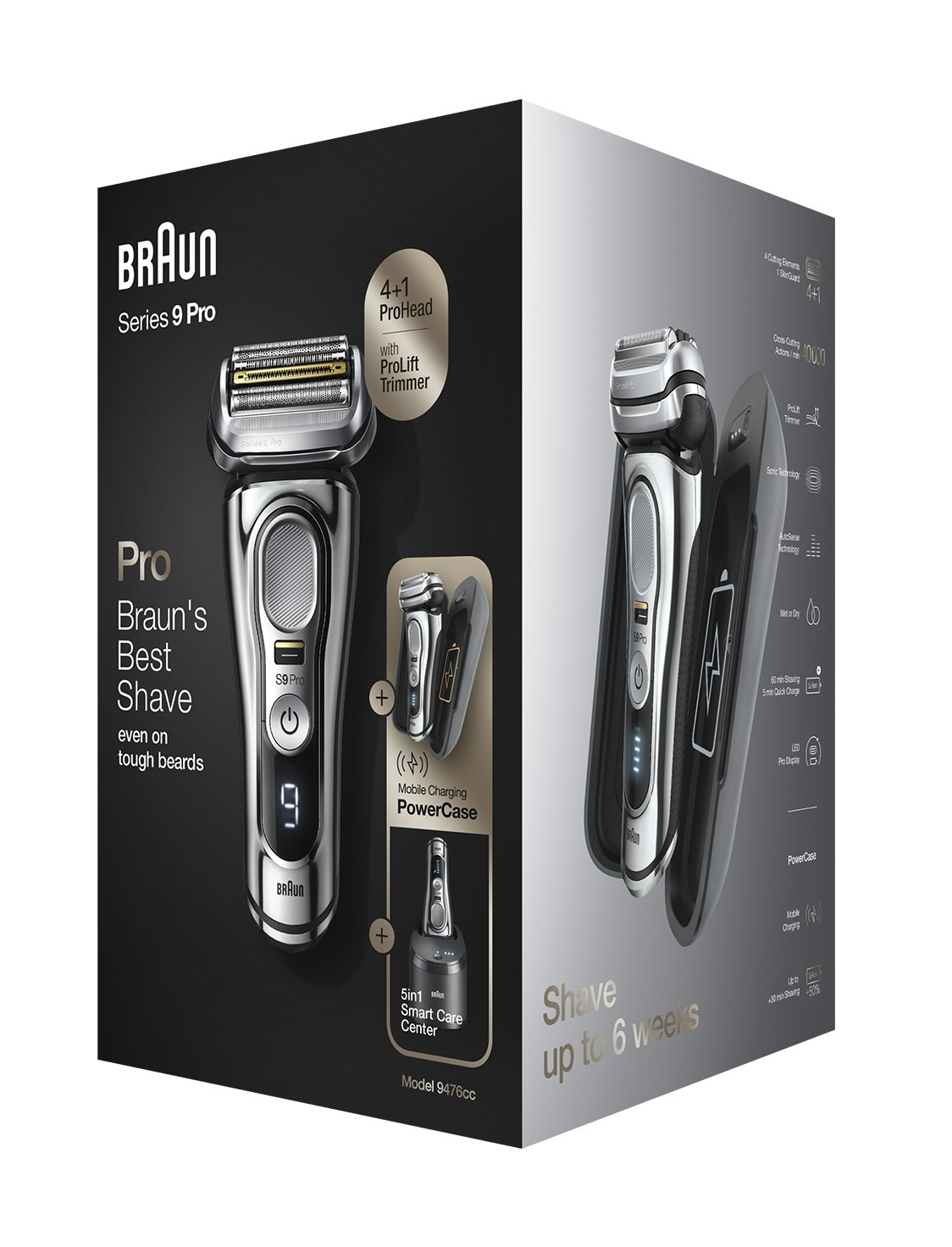 Braun Series 9 Pro 9476cc Foil shaver Trimmer Black, Chrome – image 2