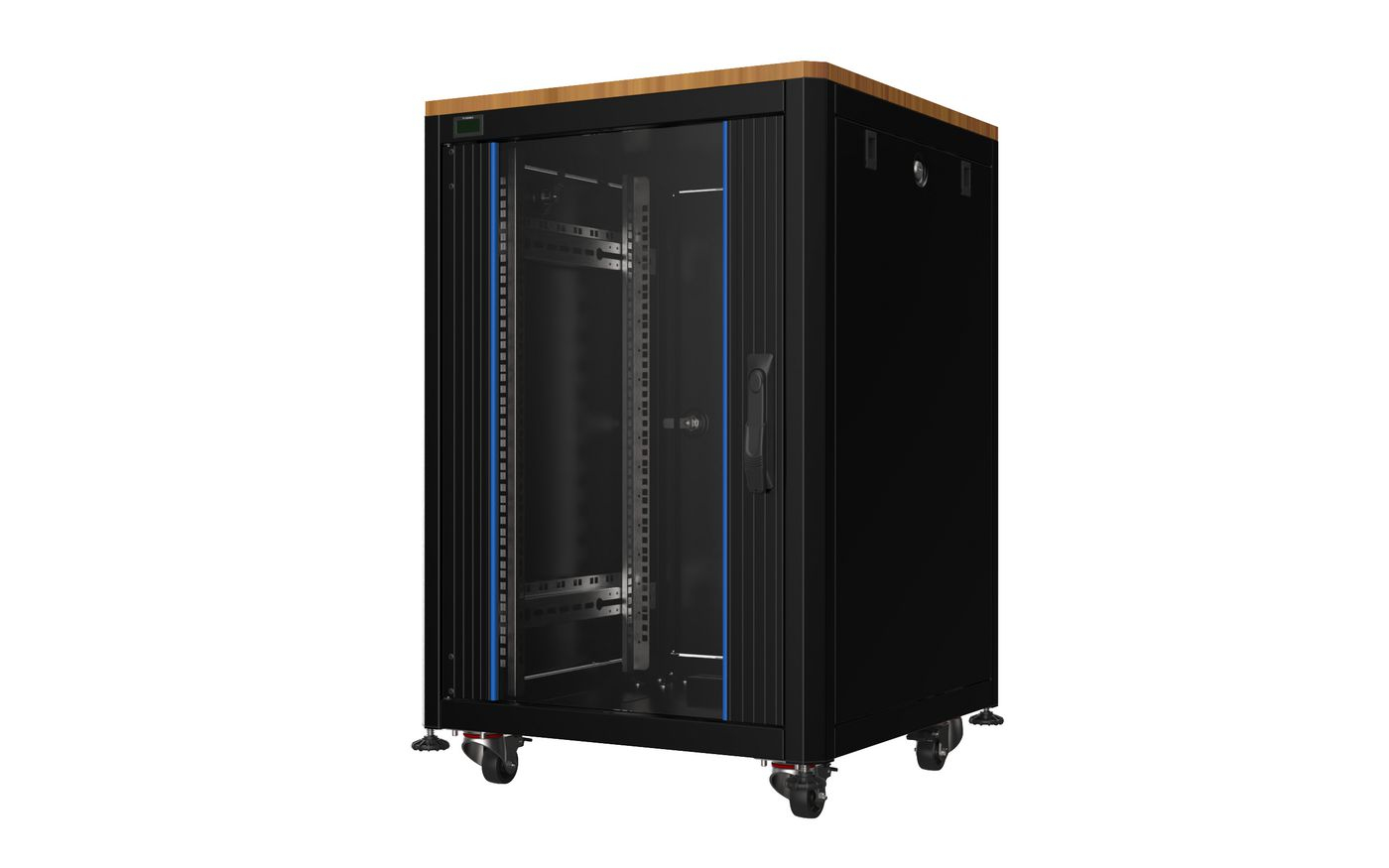 Lanview RDL17U66BL-WOODTOP rack cabinet 17U Freestanding rack Black, Blue – image 1