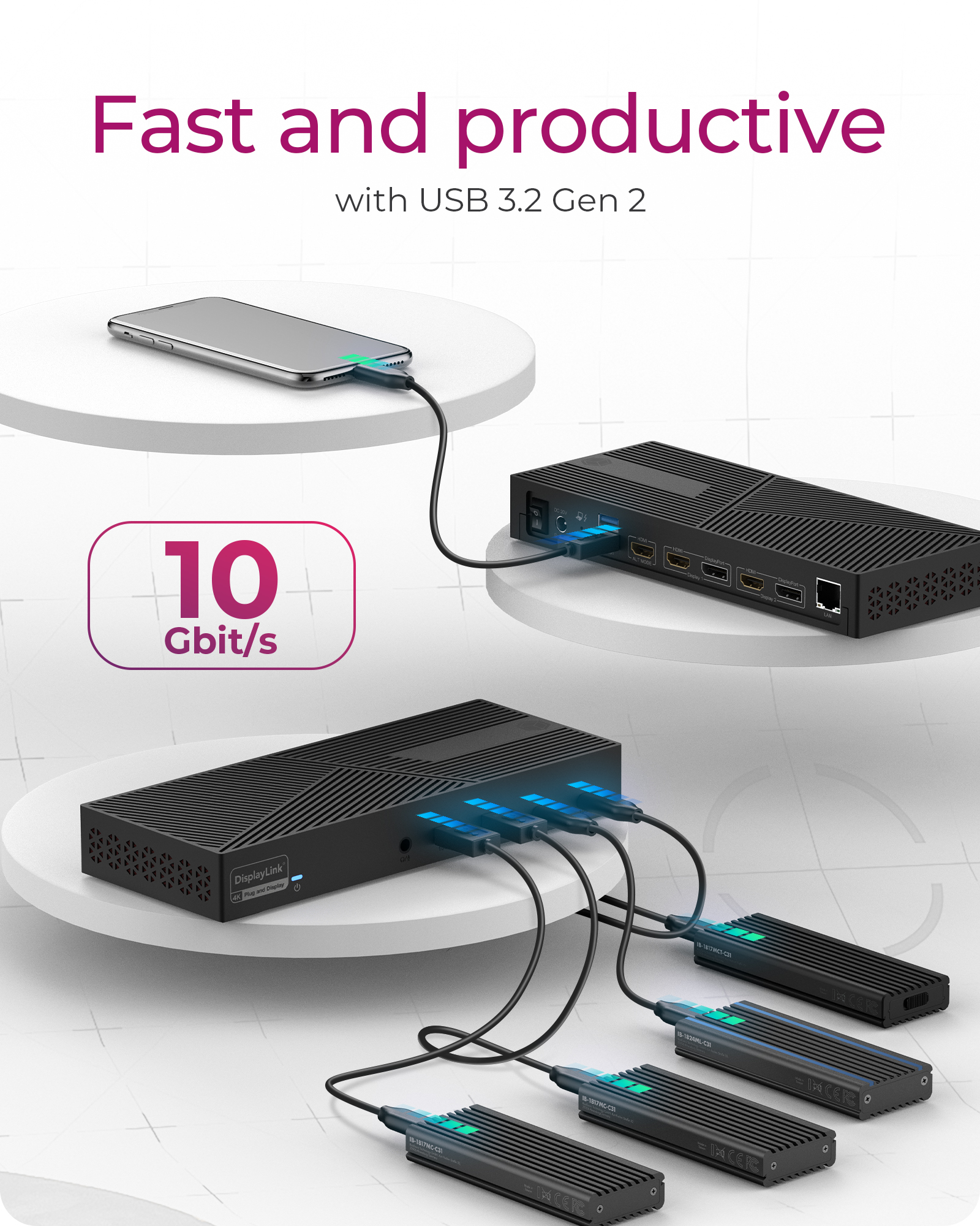ICY BOX 11 in 1 Hybrid DockingStation with triple video output – image 5