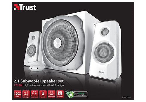Trust Tytan 2.1 speaker set 60 W PC White 2.1 channels image 3