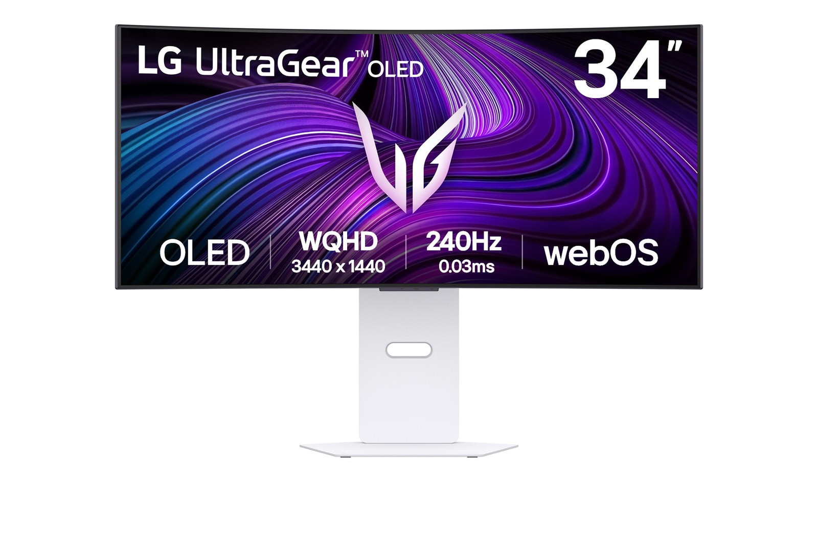 MONITOR LG 34GX90SA-W GAMING CURVO OLED ULTRAGEAR 34 PULG,3440X1440,240HZ,21:09,TR 0.03MS (GTG),BRILLO 275CD/M2,CONTR 1500000:1,GC DCI-P3 98,5%,800R,HDMI,DISPLAYPORT,USB-C,HDR10,ALTAVOZ 7WX2.