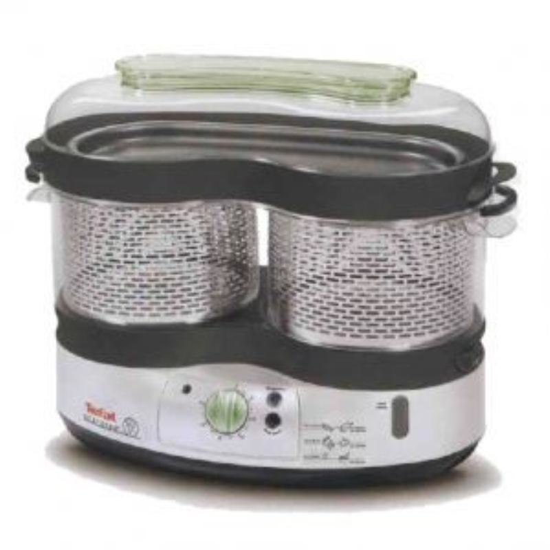 Resim Tefal VitaCuisine 2 Sepetli Buharlı Pişirici, 2000 W, Mekanik Zamanlayıcı, Gri/Gümüş