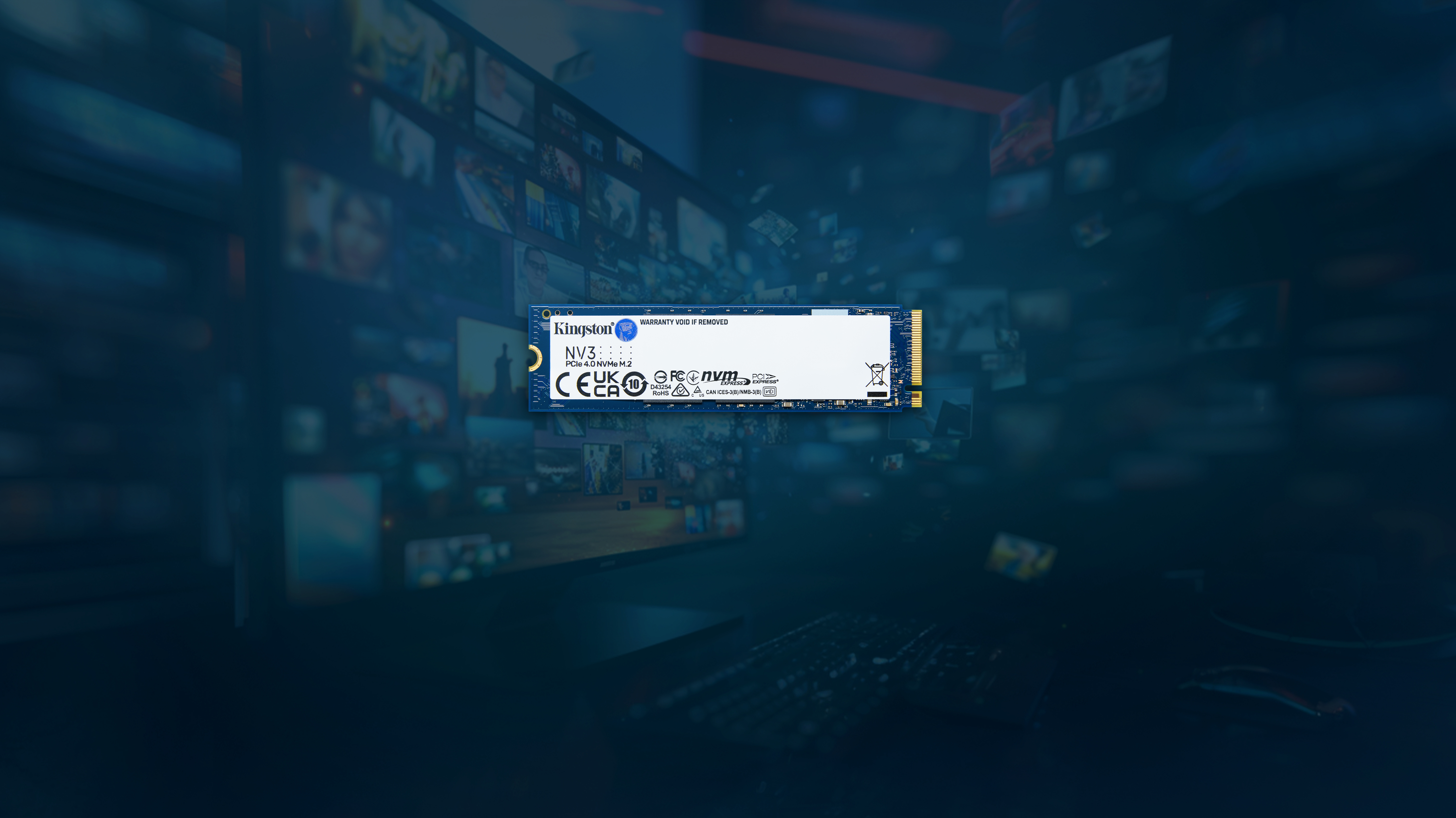 Kingston Technology 1000G NV3 M.2 2280 NVMe SSD. SSD capacity: 1 TB, SSD form factor: M.2, Read speed: 6000 MB/s, Write sp