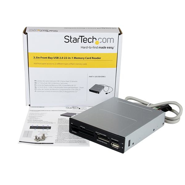 Lector de Tarjetas StarTech.com - USB 2.0 - Bahía 3.5" - 35FCREADBK3