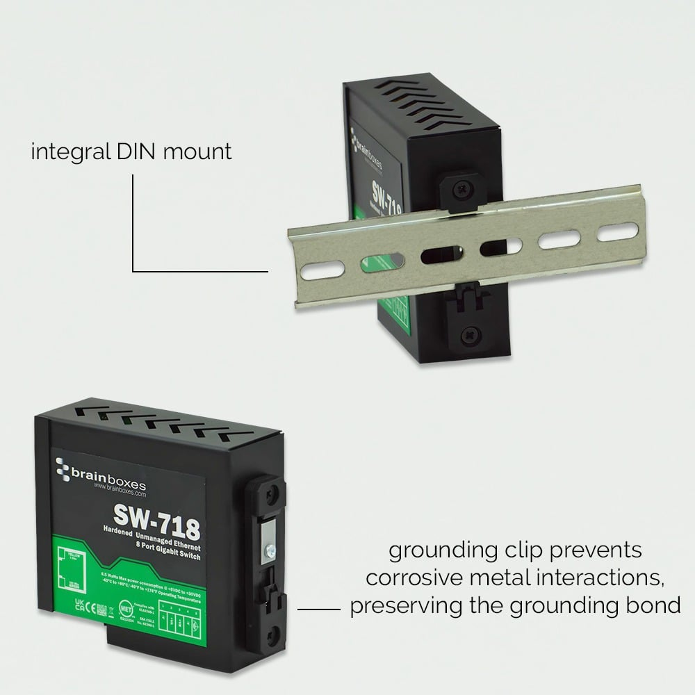 Brainboxes Hardened Industrial 8 Port Gigabit Ethernet Switch – image 4