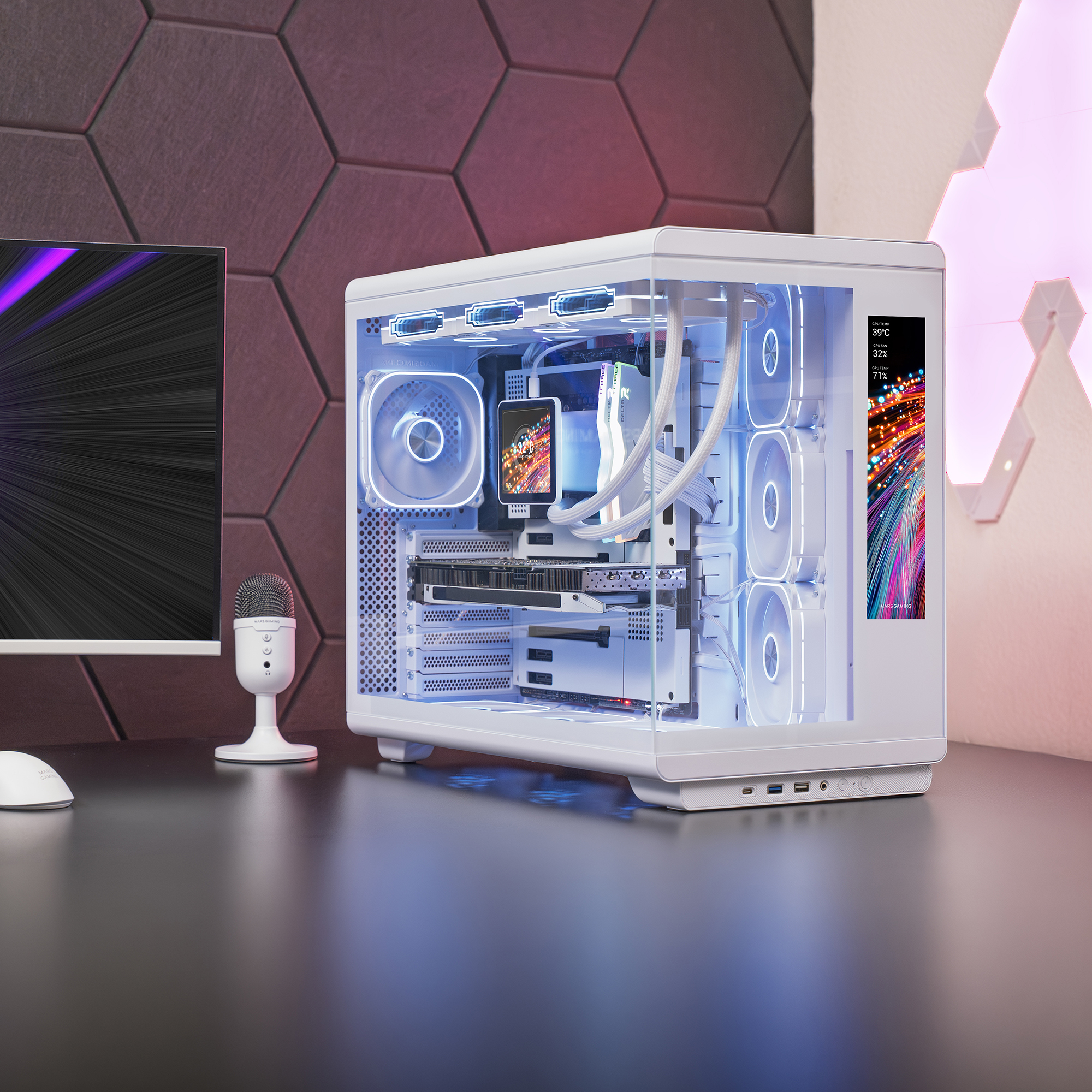 Mars Gaming MCREVMAXW computer case Midi Tower White image 4