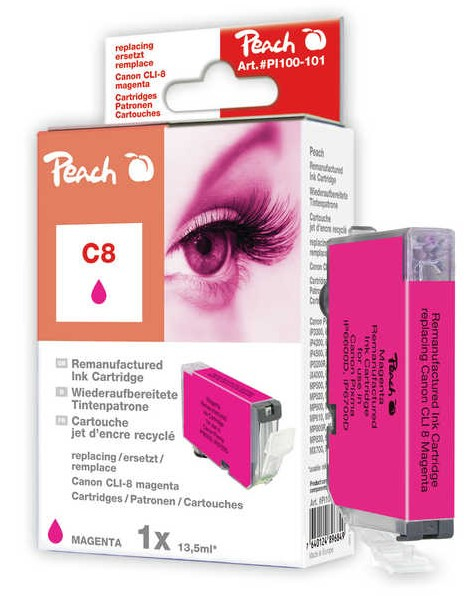 Peach Ink Cartridge magenta, compatible with Canon CLI 8m