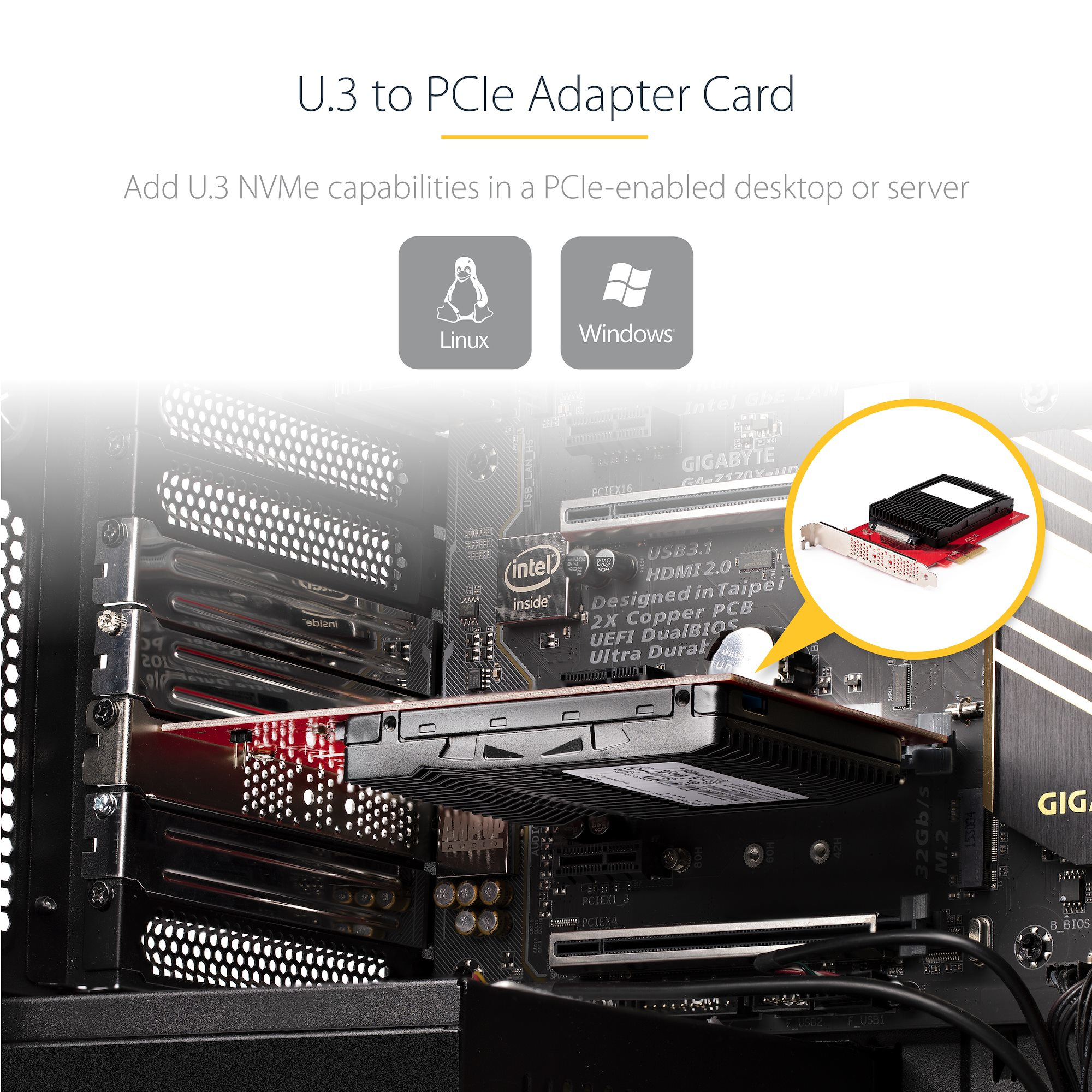 StarTech.com U.3 to PCIe Adapter Card, PCIe – image 9