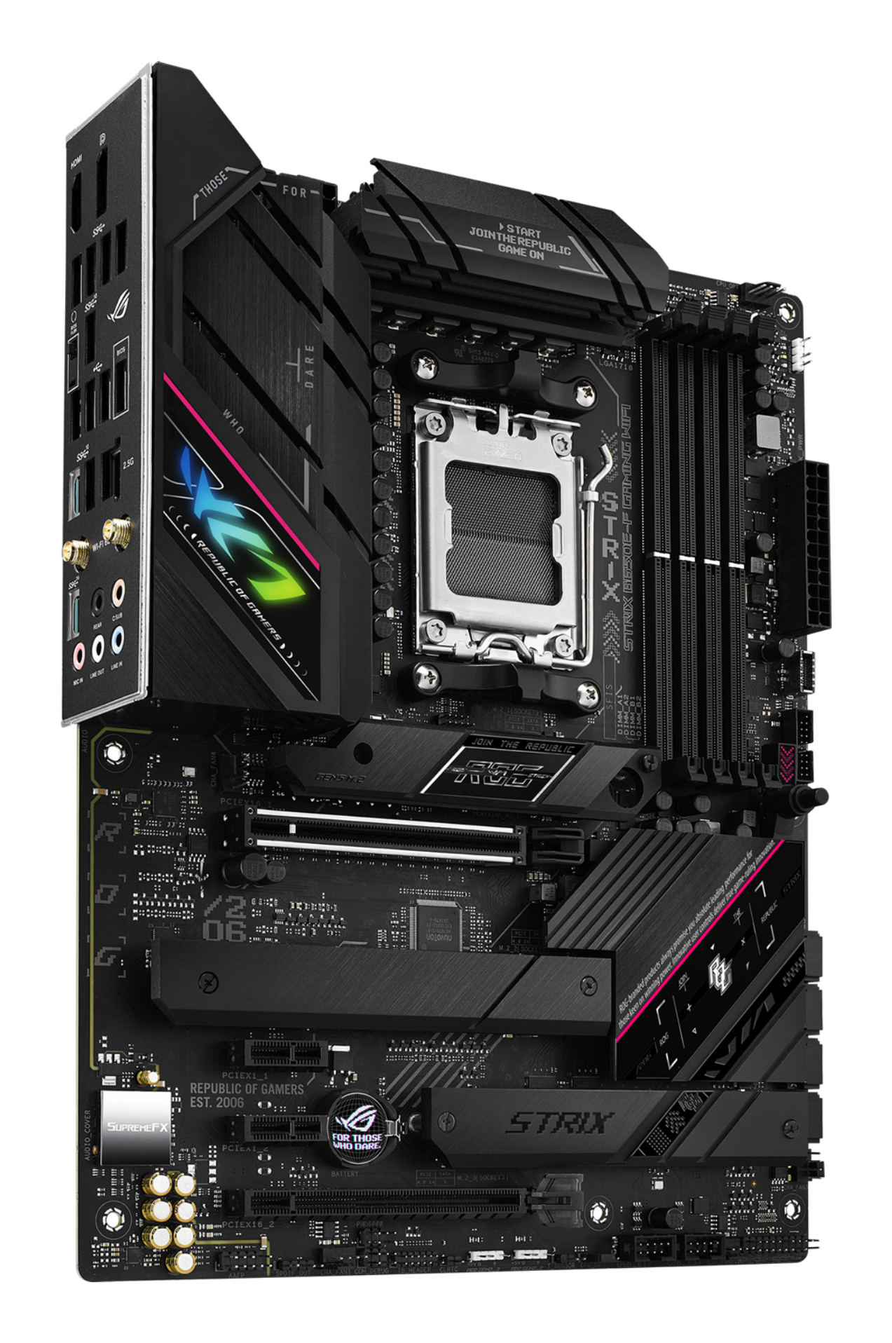 Tarjeta Madre ASUS ROG STRIX B650E-F GAMING WIFI - Socket AM5 - 4x DDR5 - 4800/5200/6400+(OC) MHz - HDMI - DisplayPort - USB 2.0/3.2 - ATX - ROG STRIX B650E-F GAMING WIFI Tarjeta Madre ASUS ROG STRIX B650E-F GAMING WIFI - Socket AM5 - 4x DDR5 - 4800/5200/6400+(OC) MHz - HDMI - DisplayPort - USB 2.0/3.2 - ATX - ROG STRIX B650E-F GAMING WIFI
