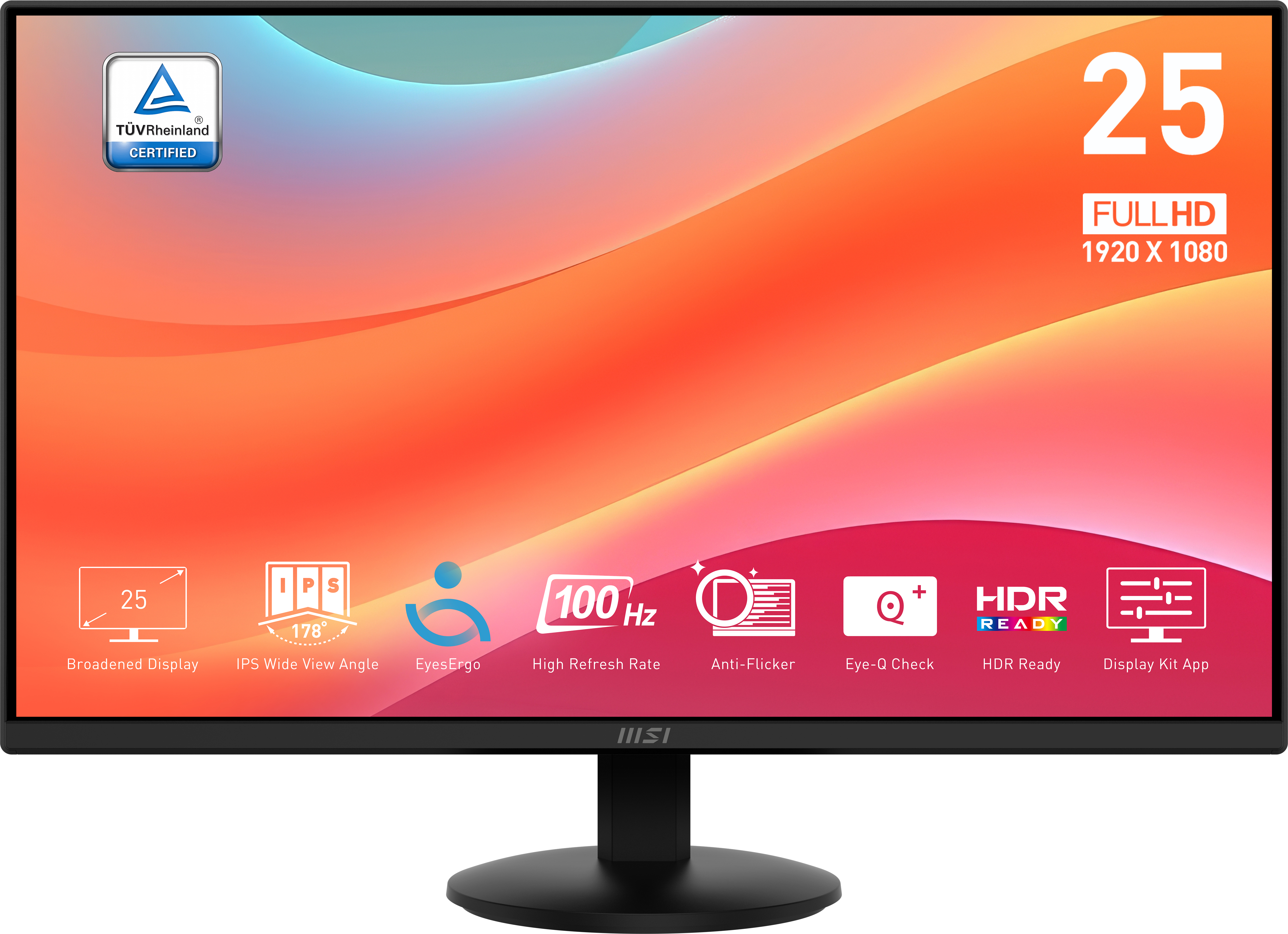 MSI Pro MP252L Monitor PC 62,2 cm (24.5") 1920 x 1080 Pixel Full HD LED Nero