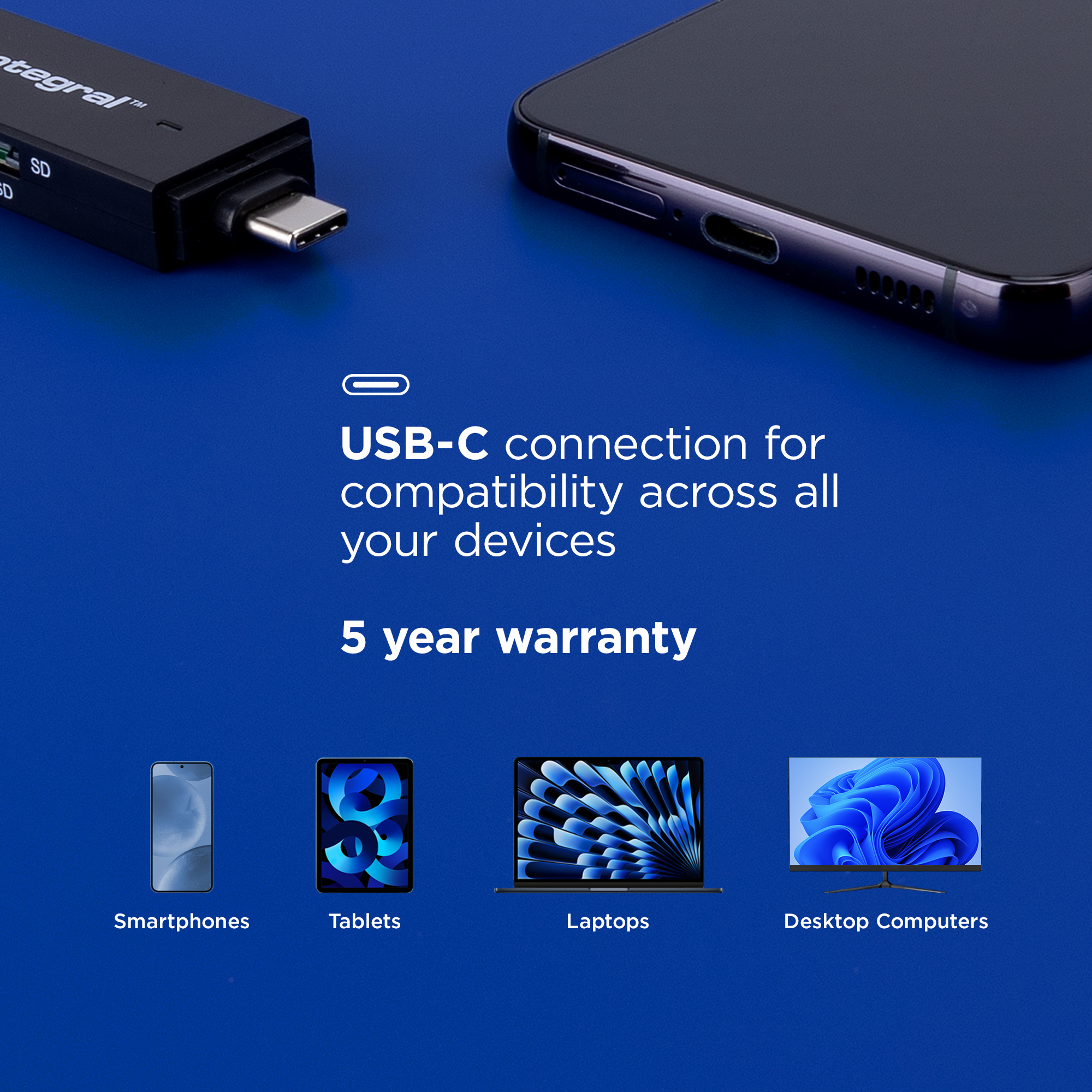 Integral DUAL SLOT SD & MICRO SD USB C 3.0 CARD READER ETAIL – image 5