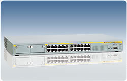 Allied Telesis 24-port 10/100TX managed FE Layer 2+ switch w/ 2 Gigabit expansion bays