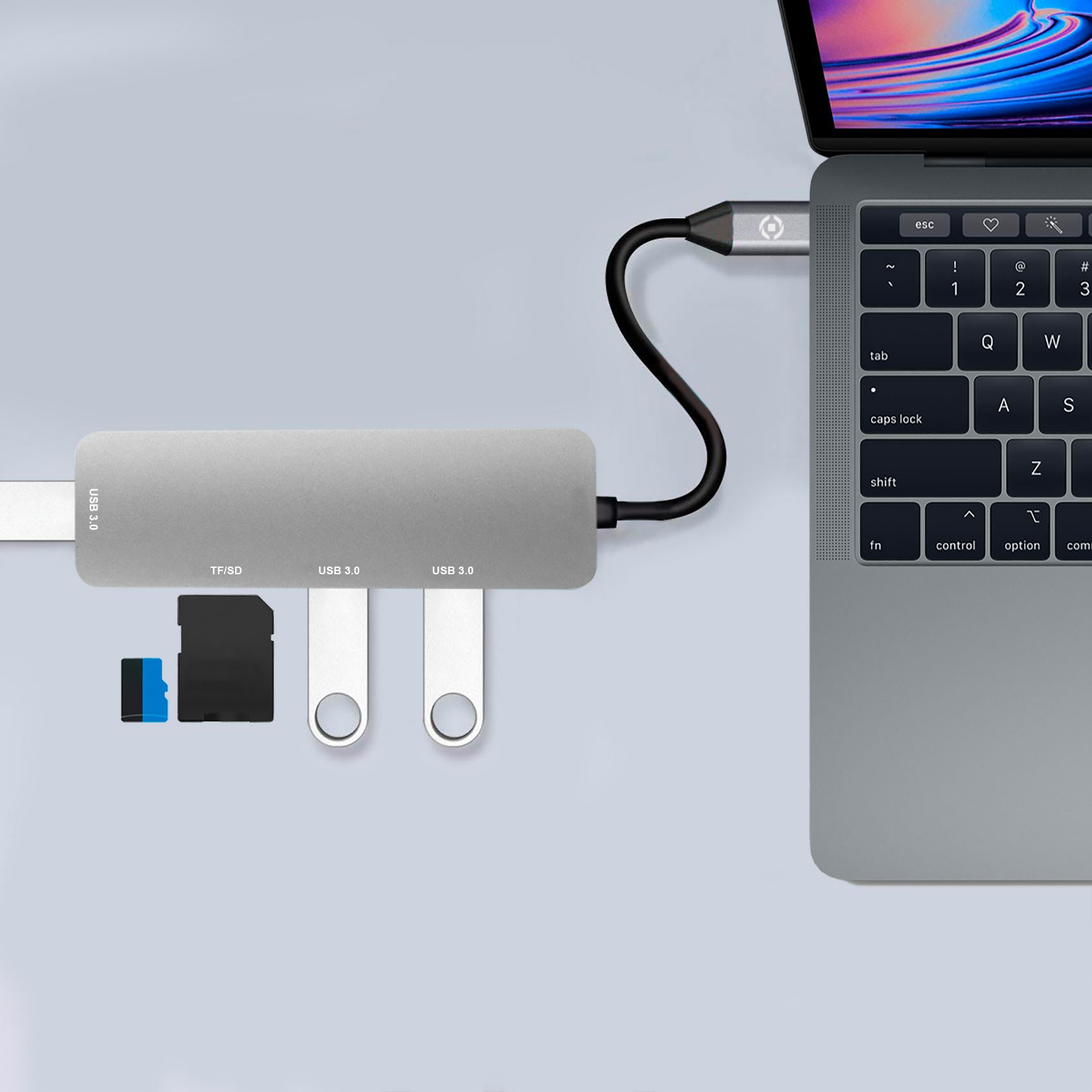 Celly Prohub USB 3.2 Gen 1 (3.1 Gen 1) Type-C Silver – image 4