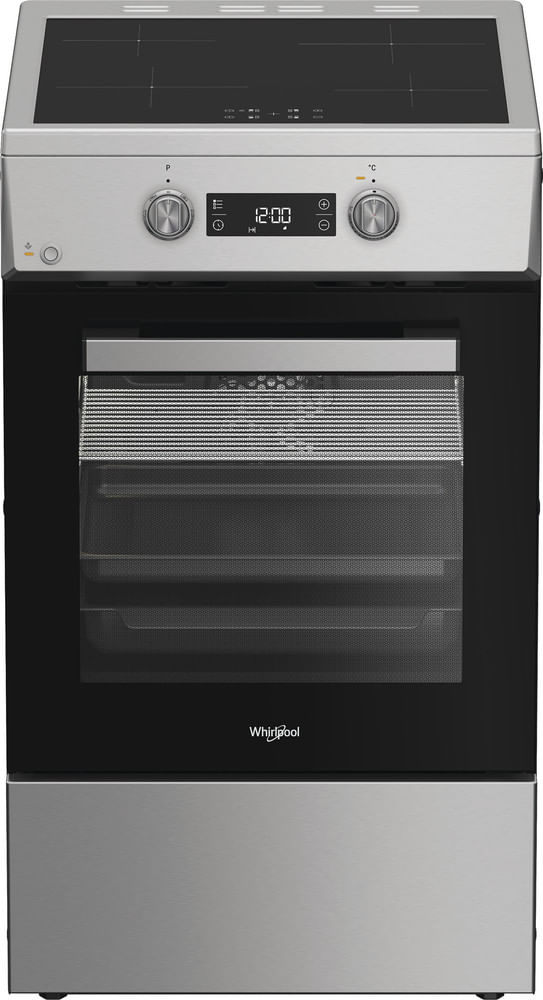 Whirlpool W5I8LCSX Freestanding cooker Electric Zone induction hob Black, Stainless steel