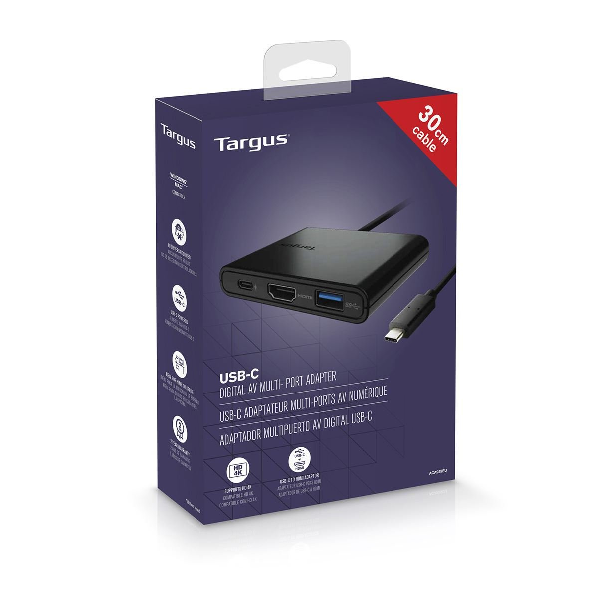 Targus USB-C to HDMI/USB-C/USB A 30cm – image 4