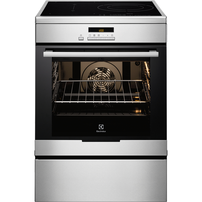 Electrolux EKF6772AOX Freestanding cooker Electric Zone induction hob Black, Stainless steel – image 1
