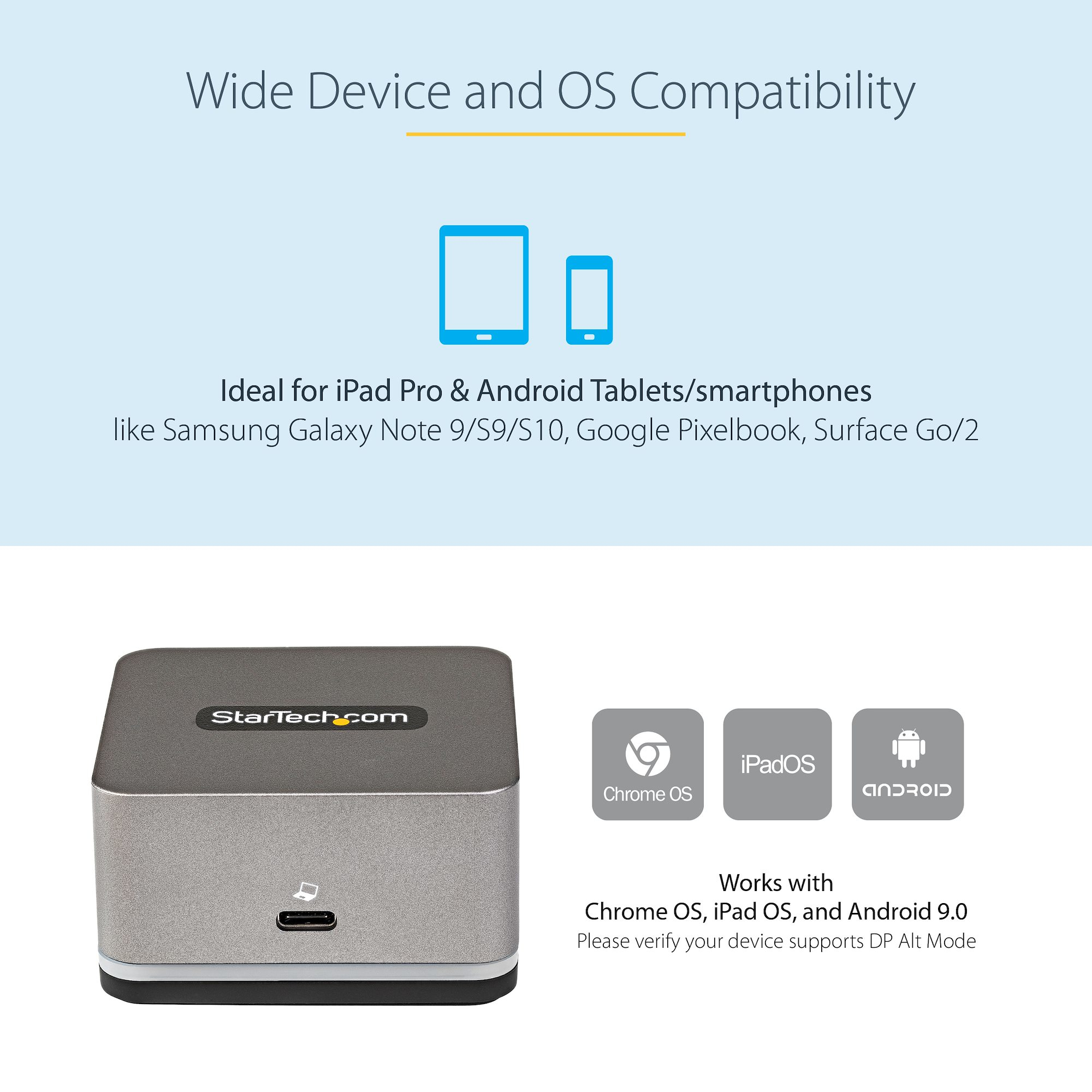 StarTech.com USB C Mini Dock for Chromebooks, iPad Pro, Android Tablets/Smartphones, USB-C Chromebook Docking Station w/ 4K – image 9