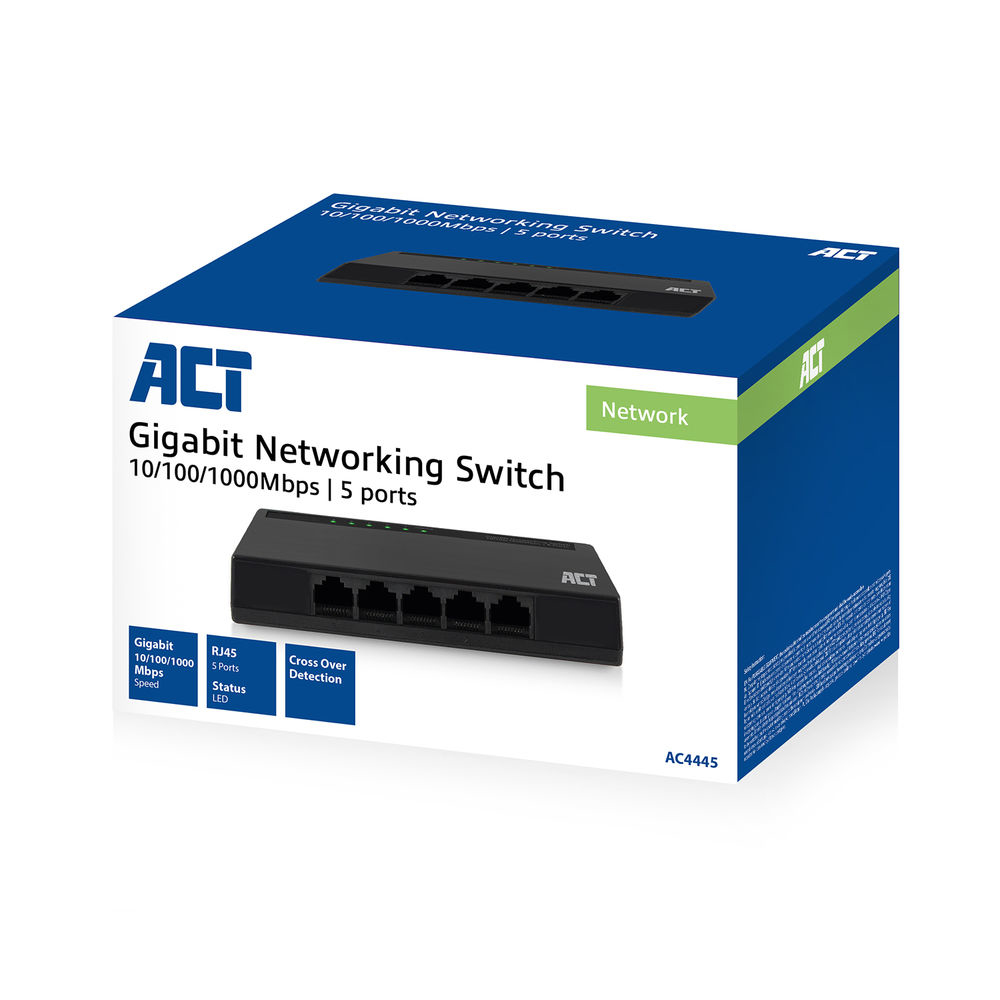 ACT AC4445 network switch Unmanaged Gigabit Ethernet (10/100/1000) Black – image 3