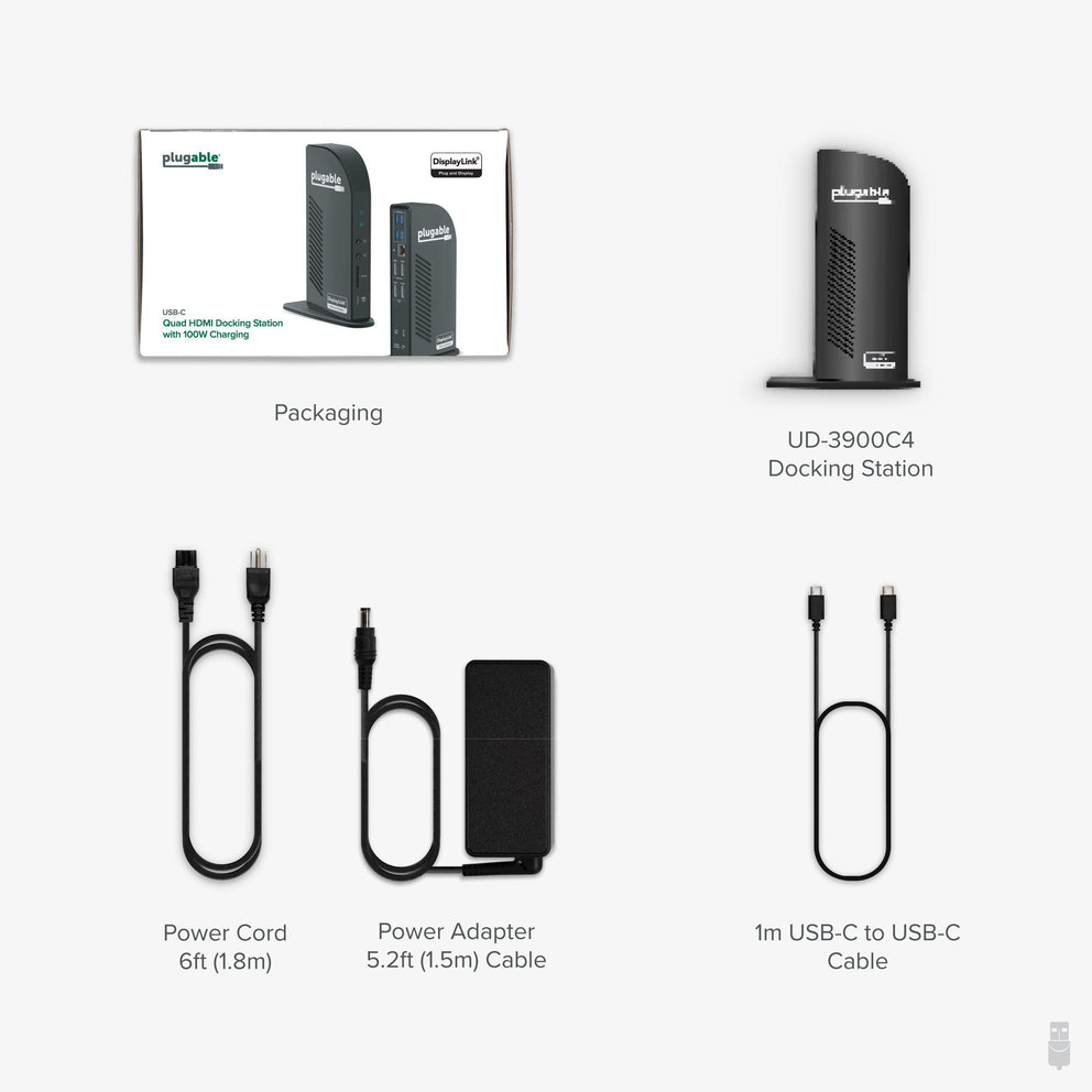 Plugable Technologies UD-3900C4 laptop dock/port replicator Wired USB 3.2 Gen 2 (3.1 Gen 2) Type-C Black – image 9