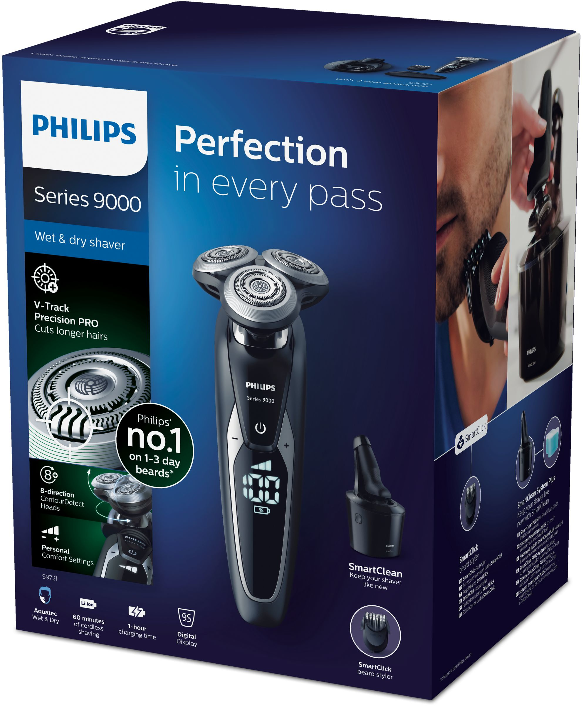 Philips SHAVER Series 9000 S9721/31 men's shaver Rotation shaver Black – image 2