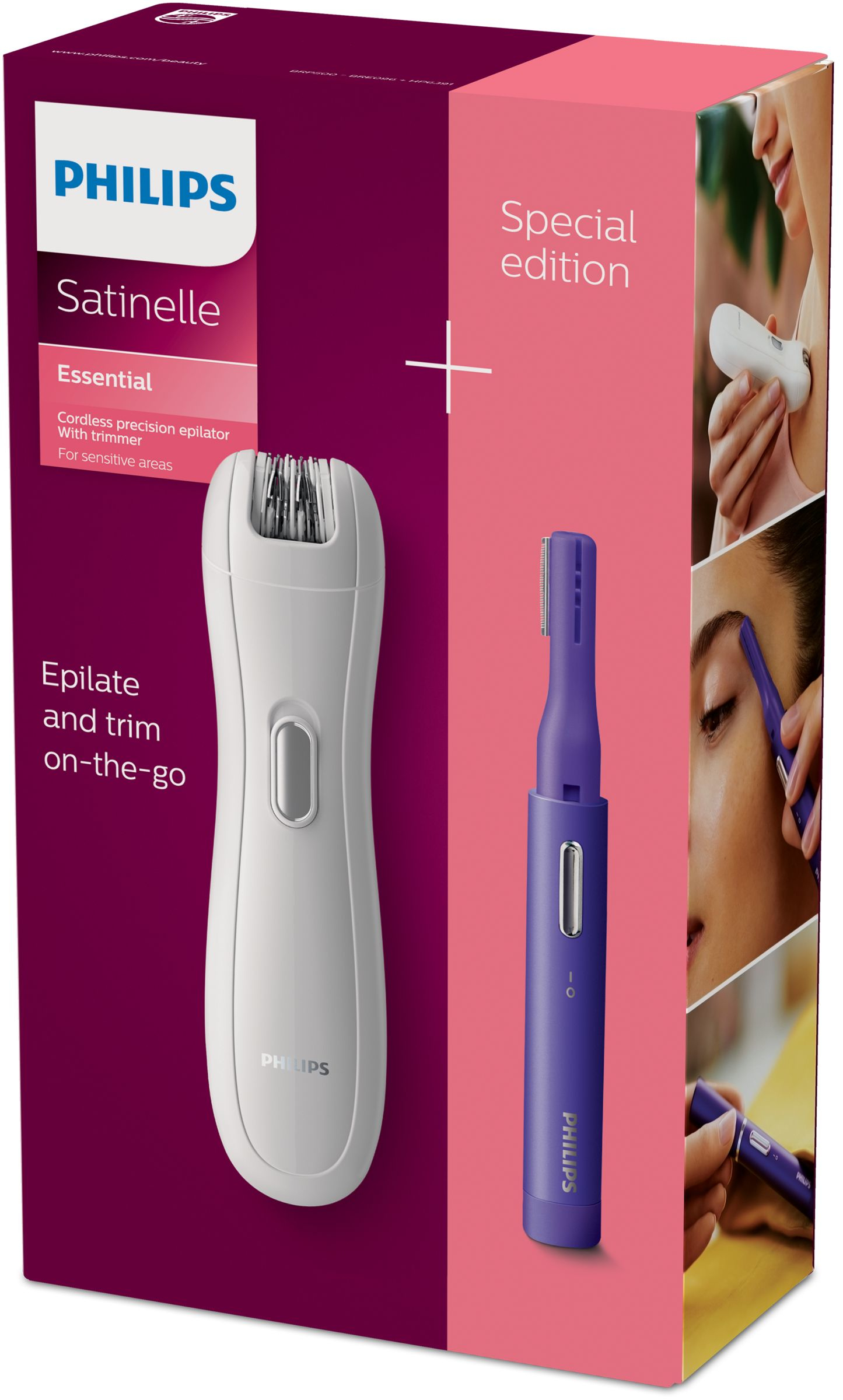 Philips Satinelle Essential BRP500/00 epilator Violet, White – image 2